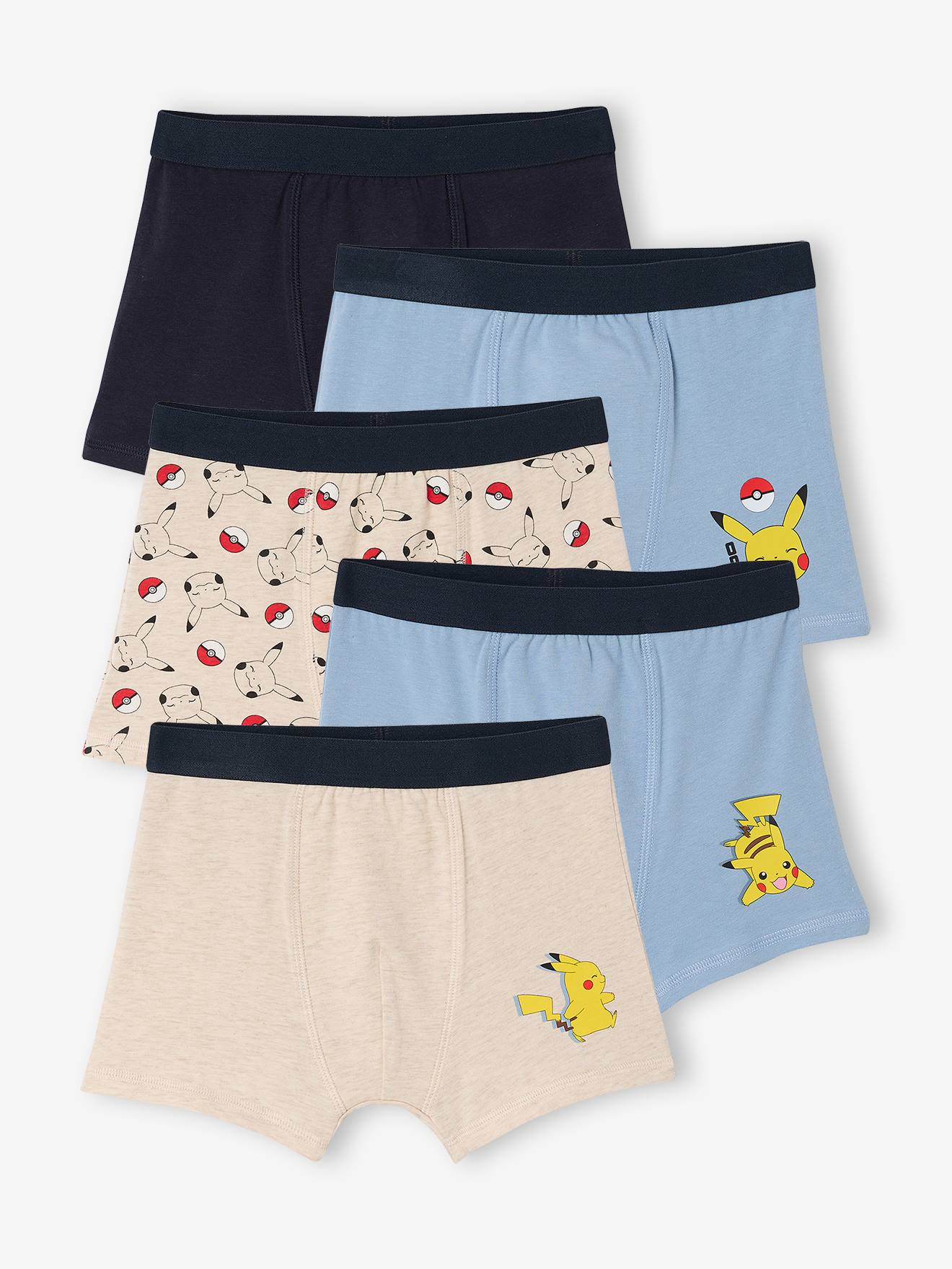 Lot de 5 boxers Pokemon beige chiné