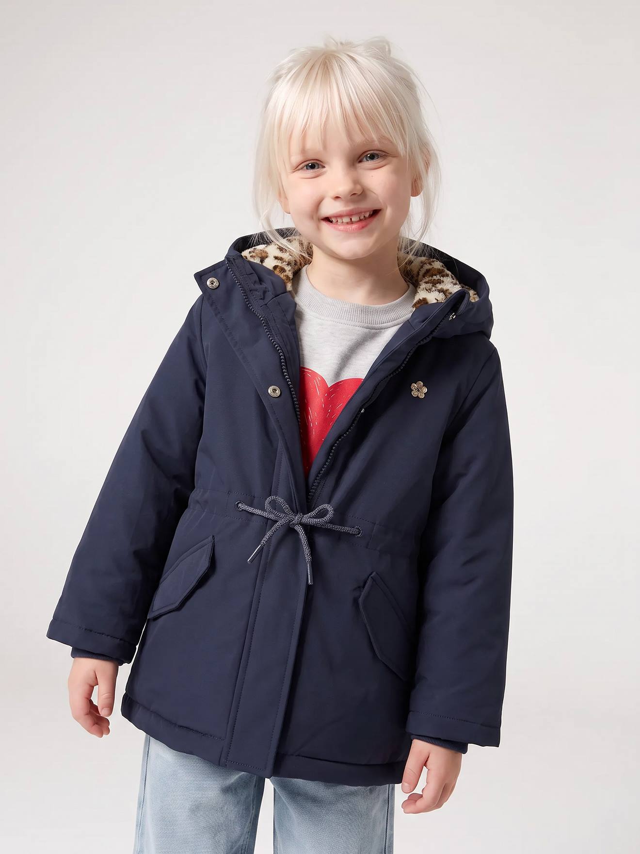 Parka 3 en 1 fille amovible marine