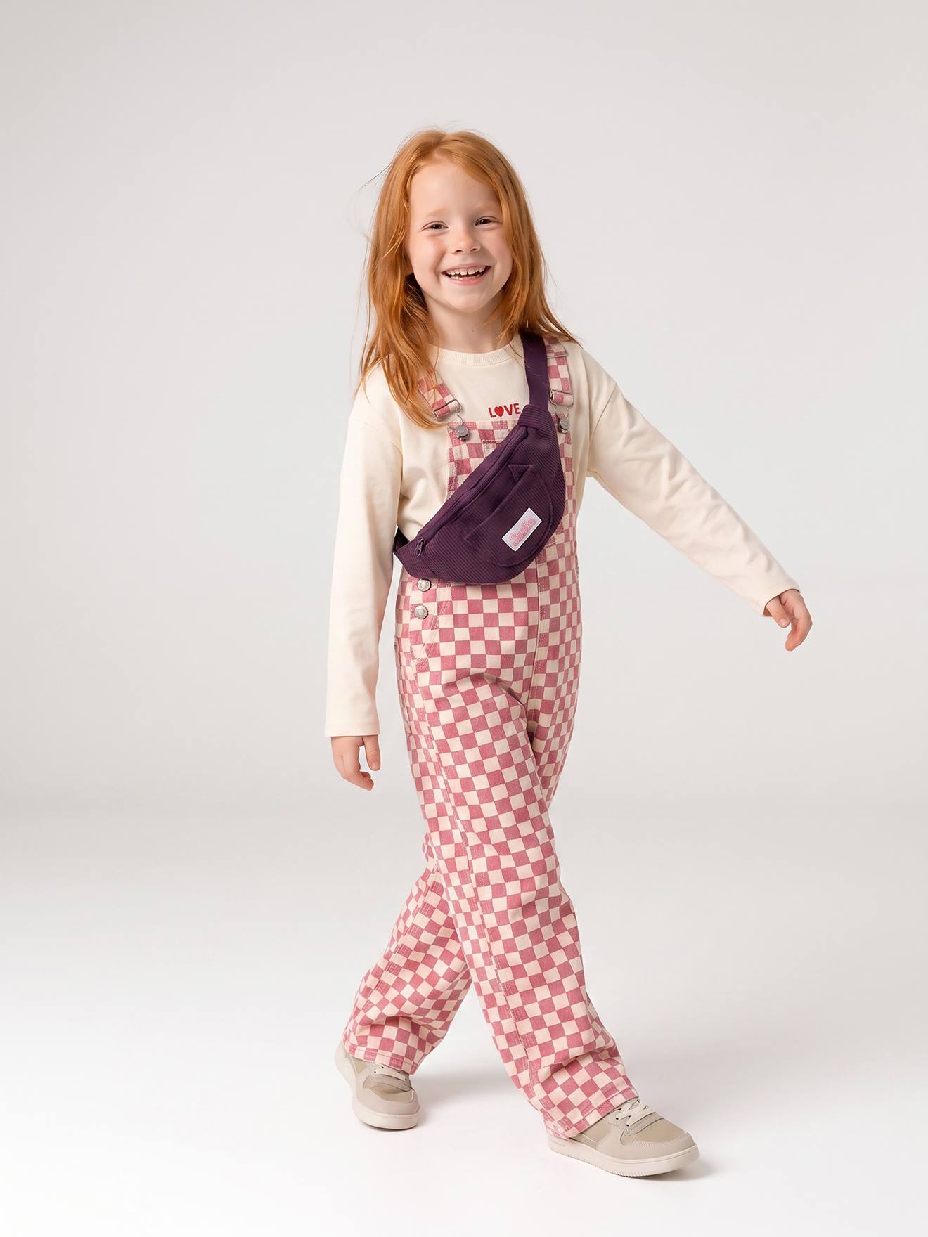 Salopette fille rose bonbon