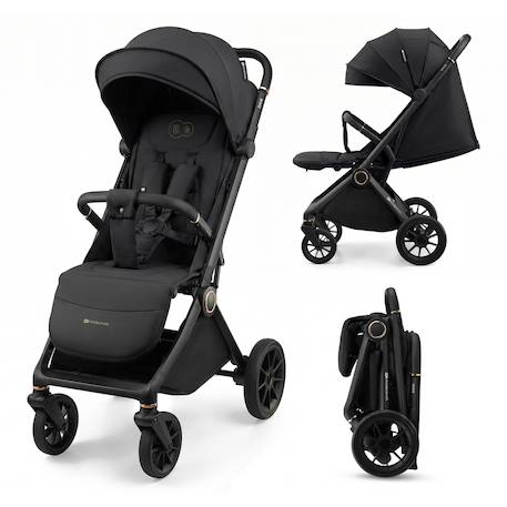 Poussette DAVE pliage automatique à une main, surface de couchage 93 cm, harnais magnétique 22 kg légère Beige+Gris+Marron+Noir 19 - vertbaudet enfant 