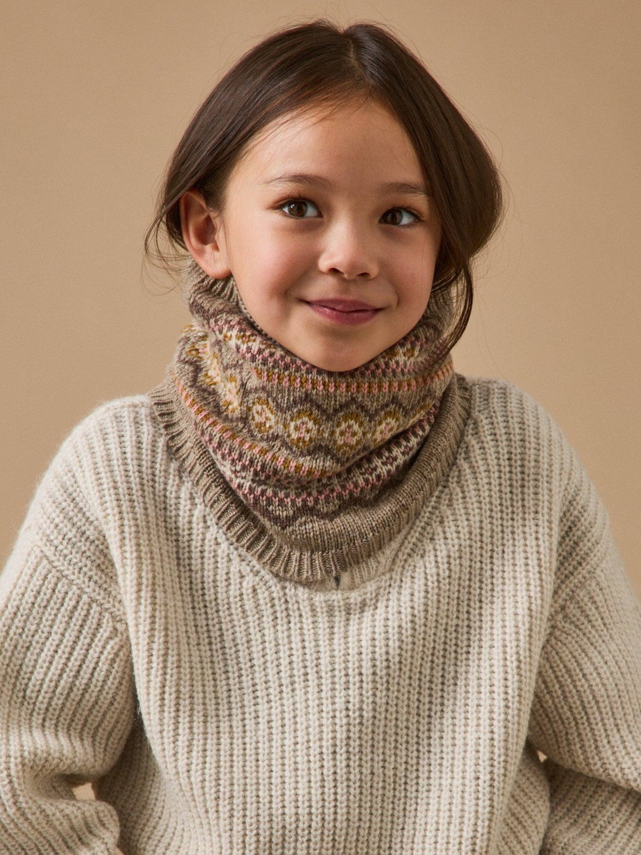 Snood Jacquard Enfant Taupe