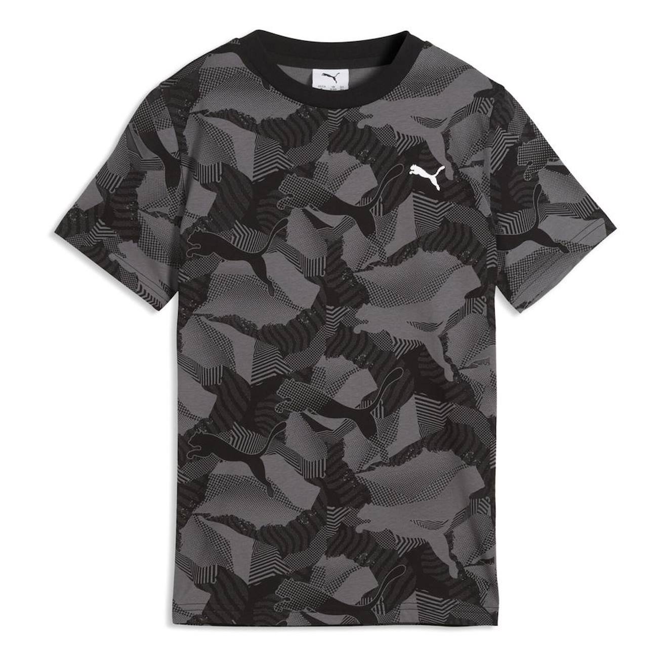 T-shirt Garçon Ess Camo Aop Noir