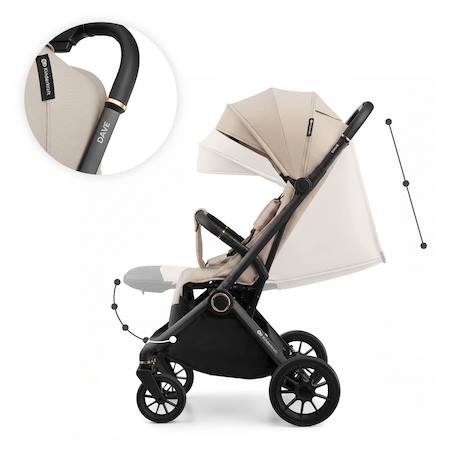 Poussette DAVE pliage automatique à une main, surface de couchage 93 cm, harnais magnétique 22 kg légère Beige+Gris+Marron+Noir 3 - vertbaudet enfant 
