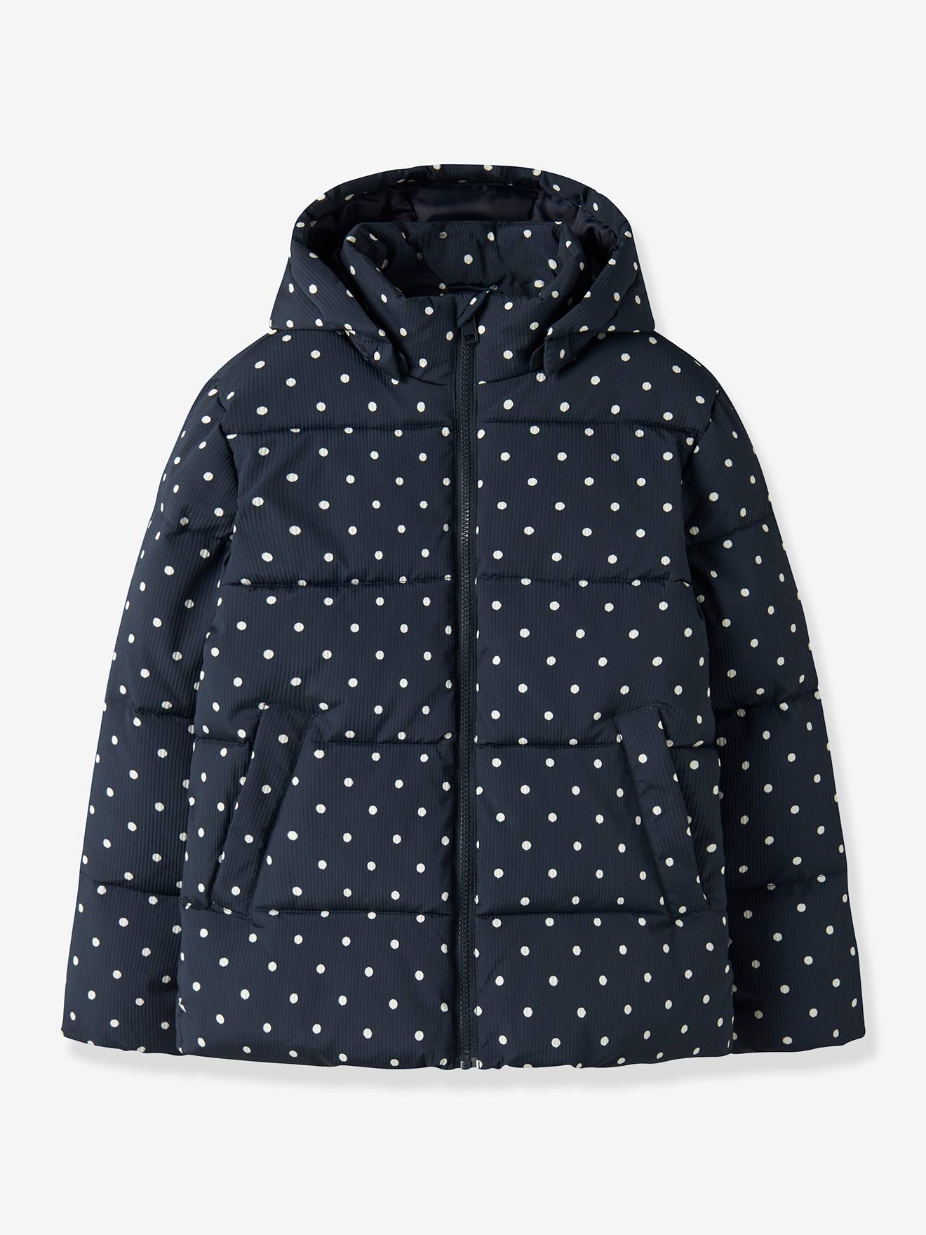 Doudoune matelassée à pois fille name it bleu foncé