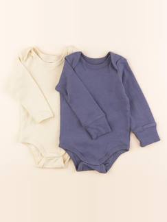 Lot de 2 bodies en coton - 6 mois  - vertbaudet enfant