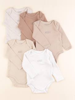Lot de 5 bodies en coton - 6 mois  - vertbaudet enfant