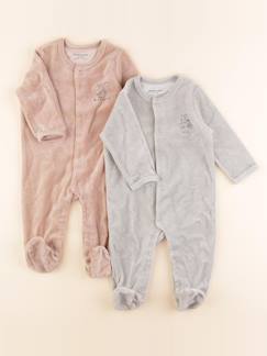 Lot de 2 pyjamas velours - 6 mois  - vertbaudet enfant