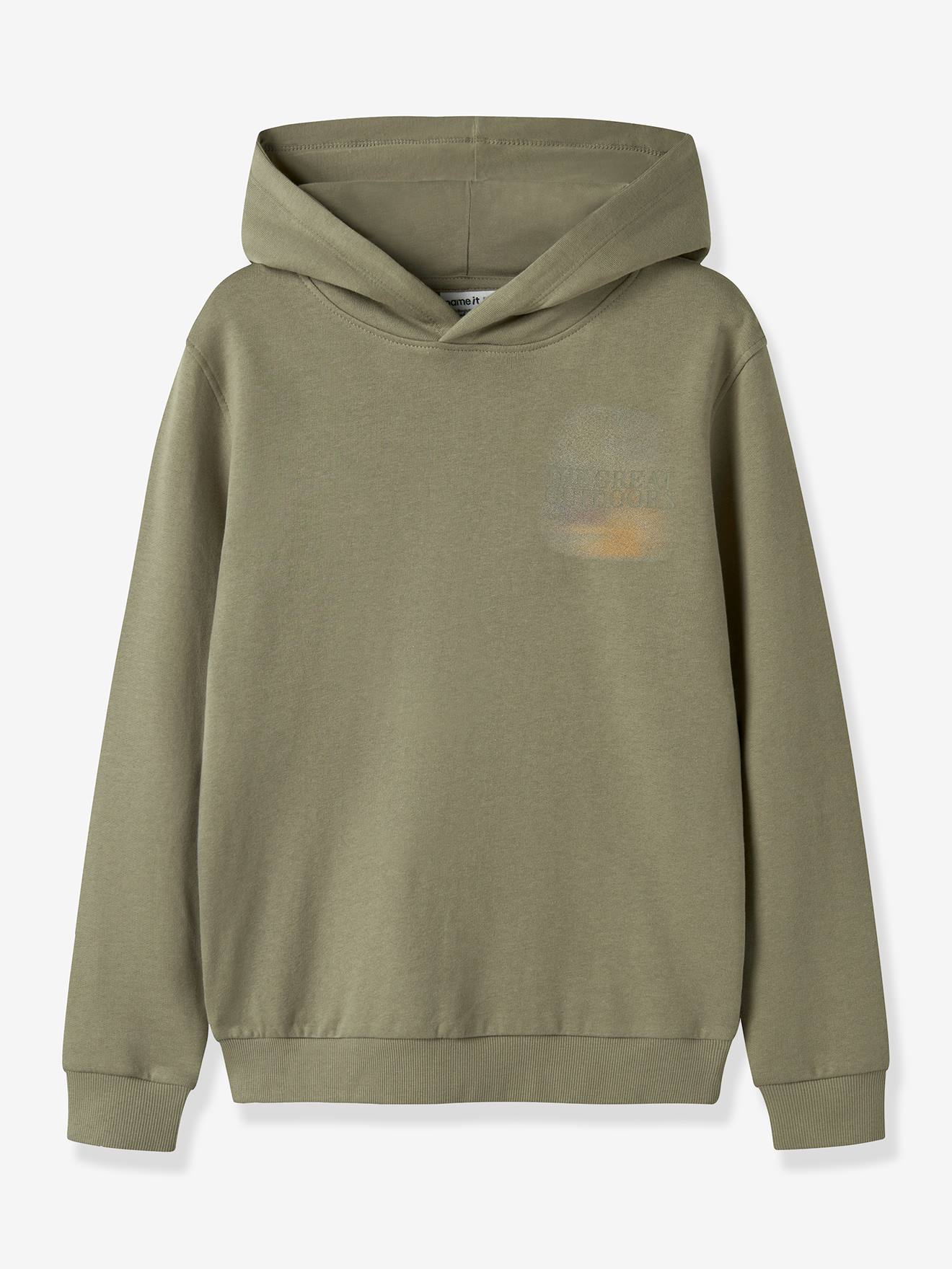 Sweat à capuche garçon avec inscription name it olive