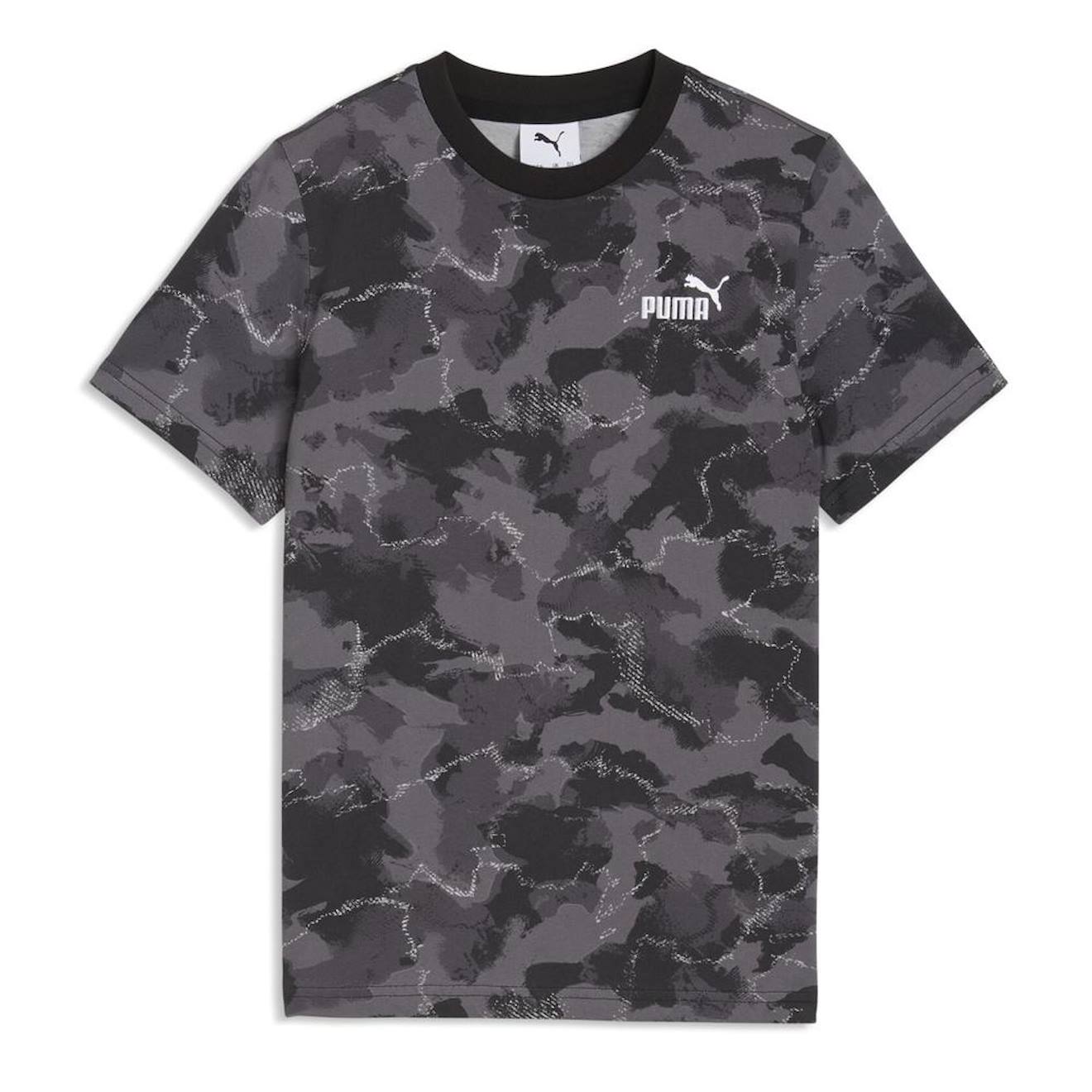 T-shirt Garçon Ess Camo Aop Noir