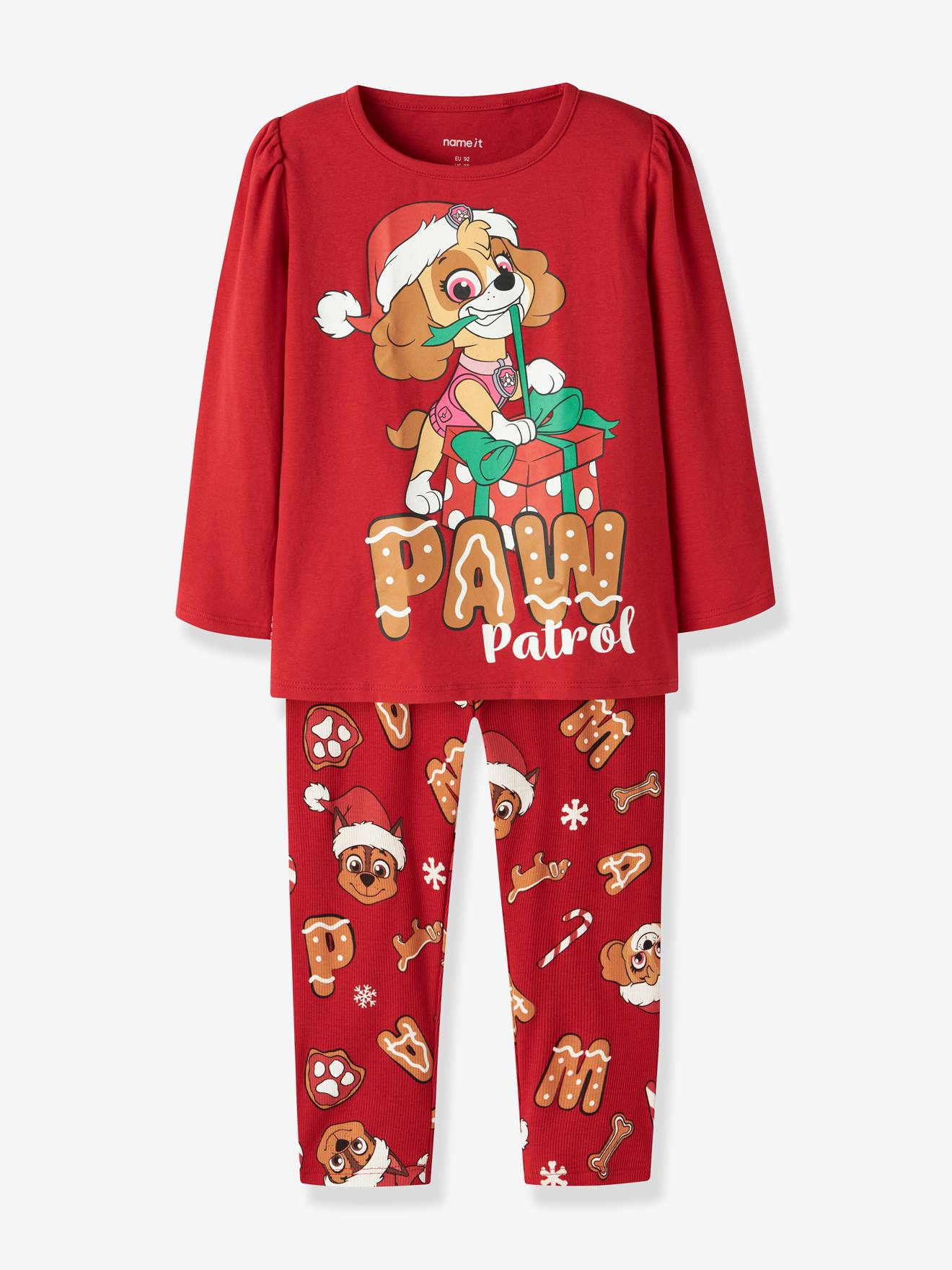 Pyjama de Noël fille PAW PATROL name it rouge
