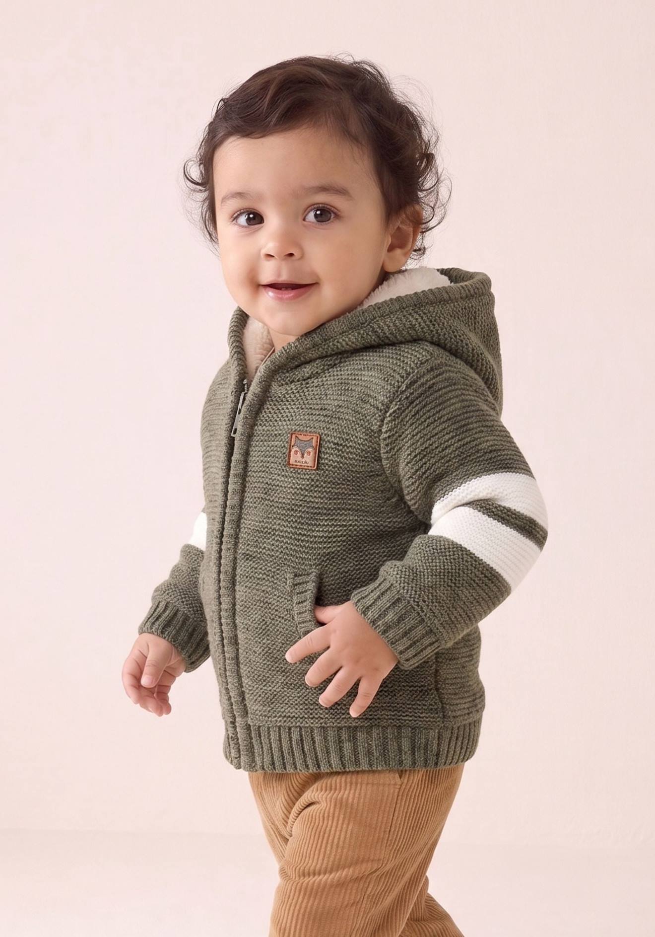 Gilet À Capuche Bébé Garçon Kaki