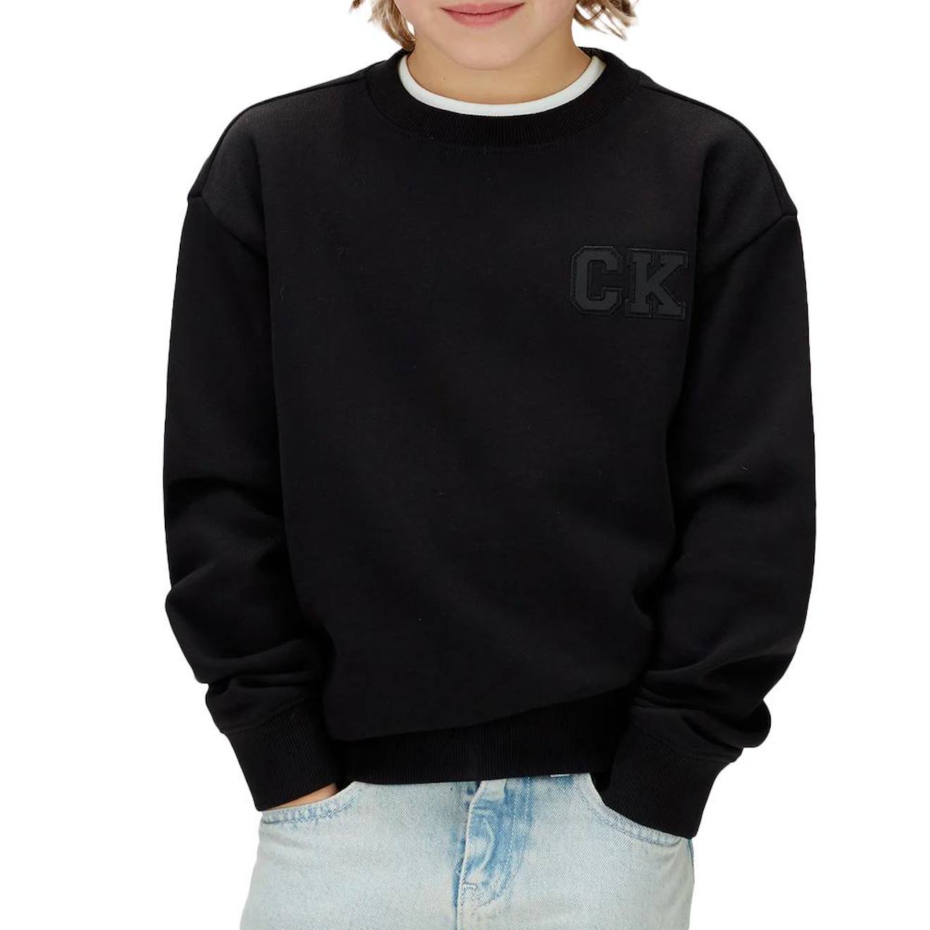 Sweat Garçon Relaxed Crewneck Noir