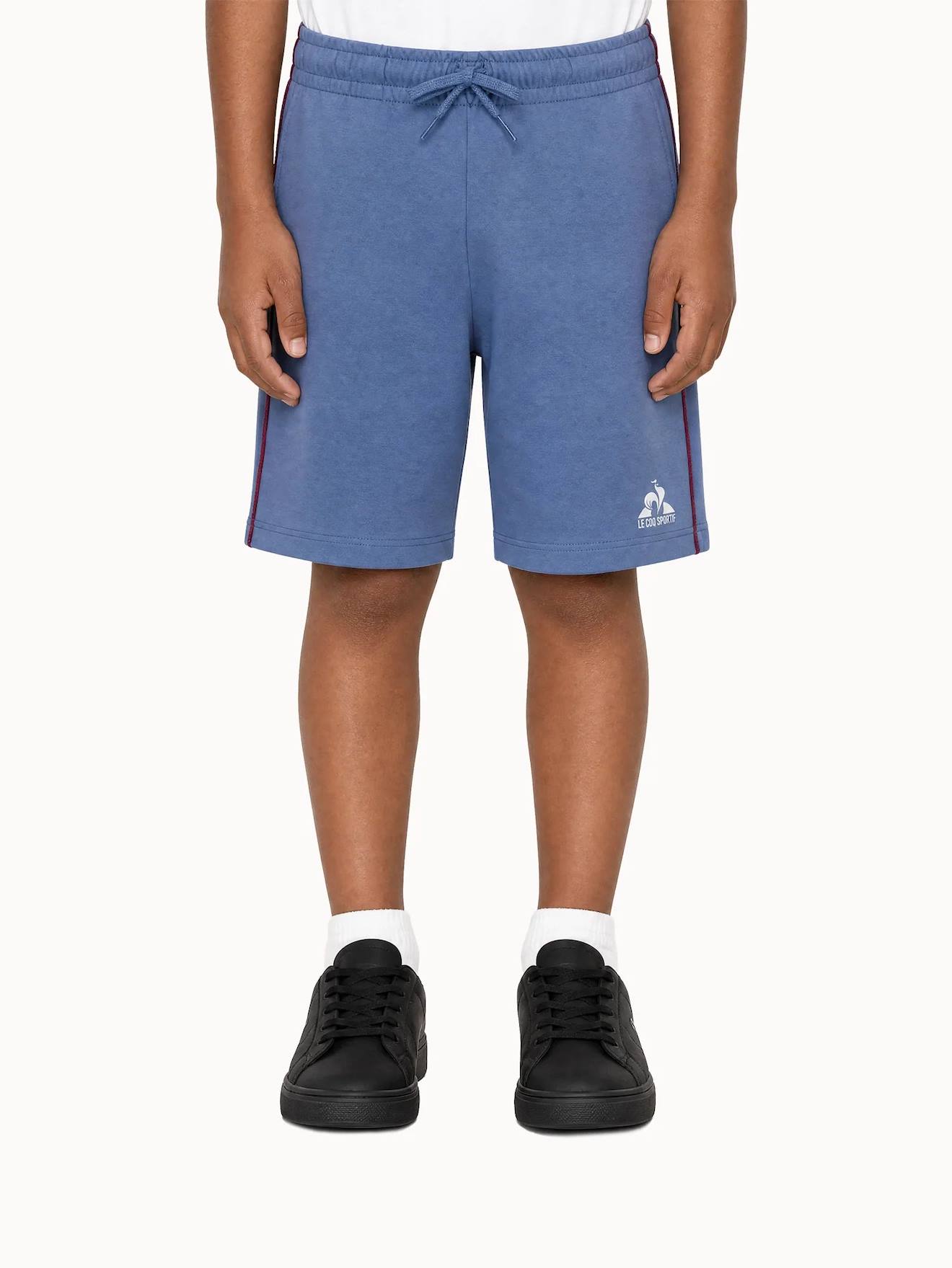 Short En Molleton Léger Avec Bandes Côtés Contrastées Tricolores Blue Short En Molleton Léger Avec Bandes Côtés Contrastées Tricolores Blue
