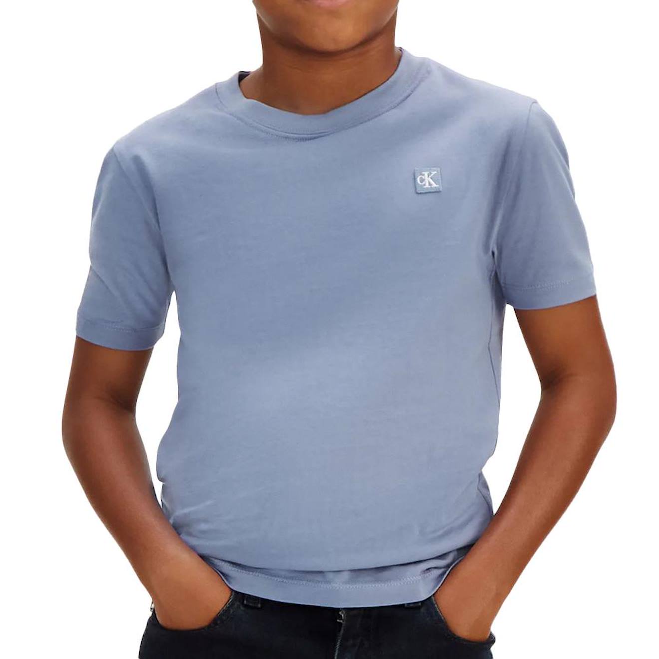 T-shirt Garçon Mono Mini Badge Bleu