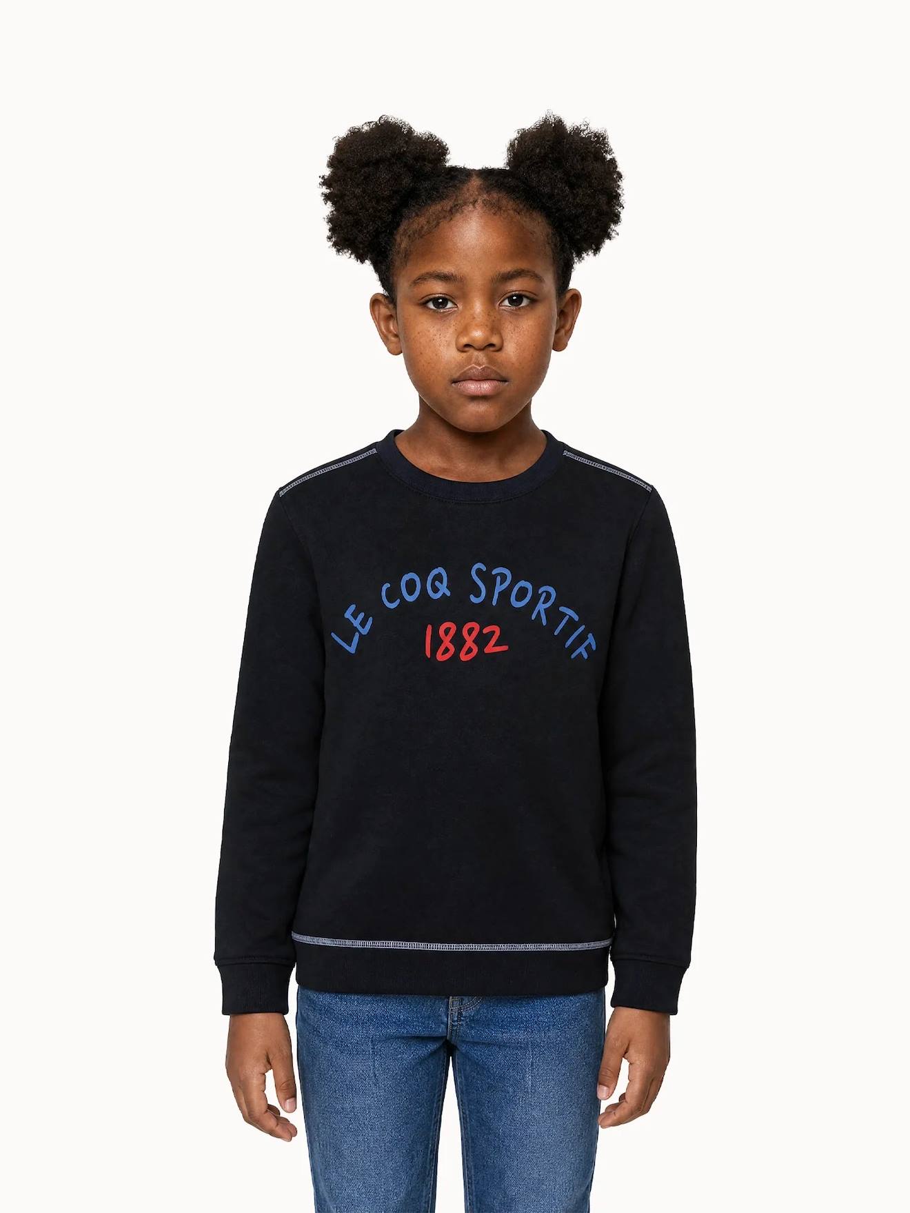 Sweat Col Rond En Molleton Léger Tricolores Black