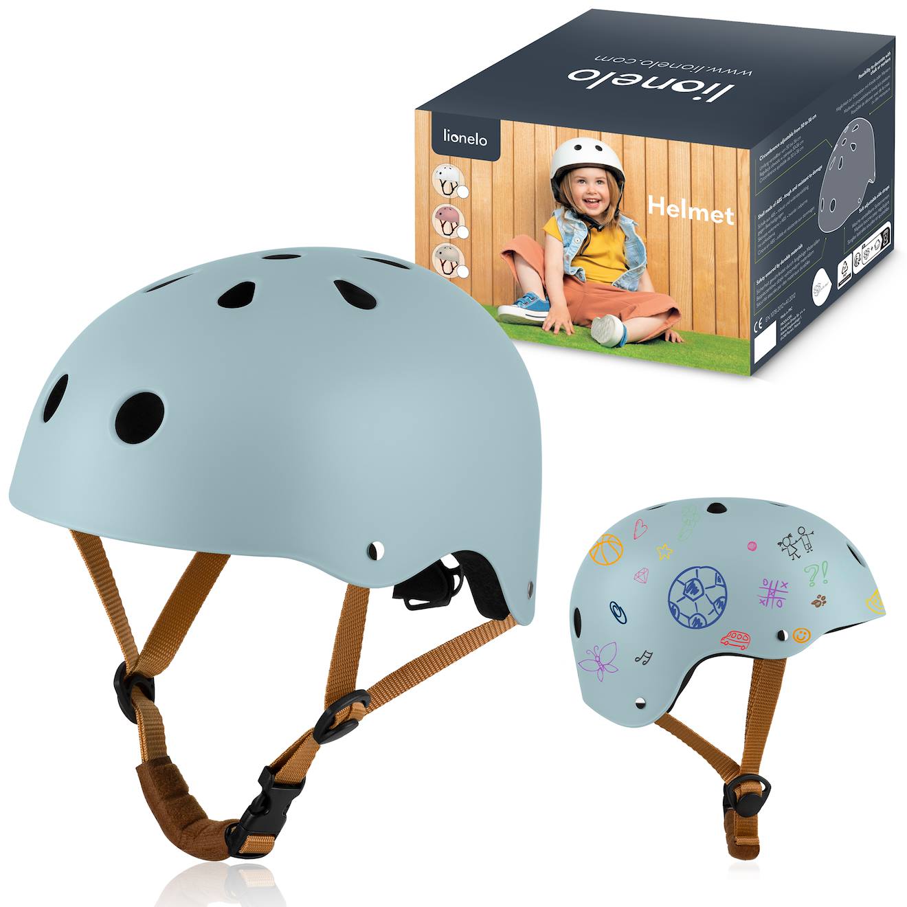 Casque De Vélo Enfant Personnalisable 50-56 Cm Blue Sky