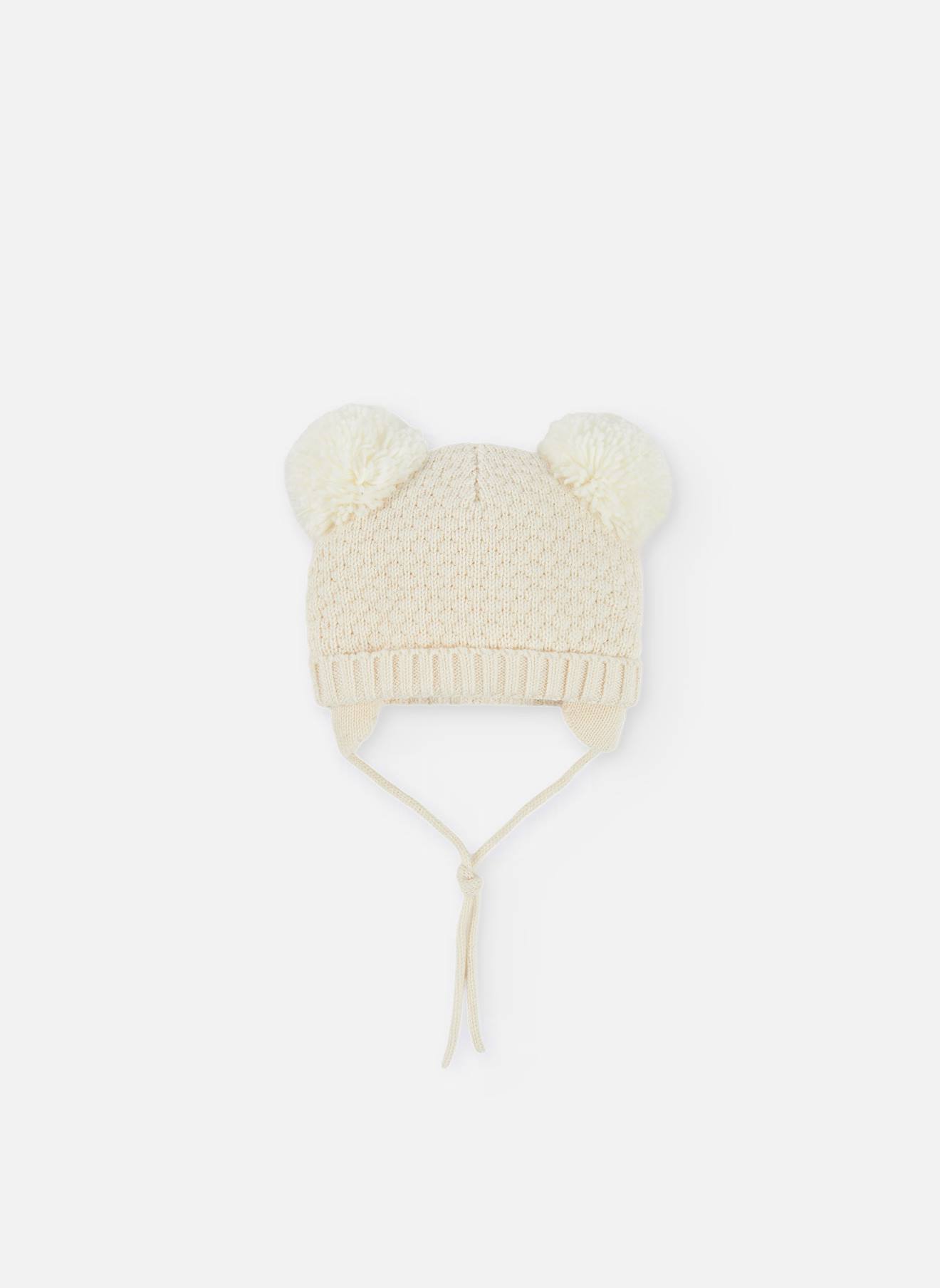 Bonnet Bébé Avec Pompons Blanc Bonnet Bébé Avec Pompons Blanc