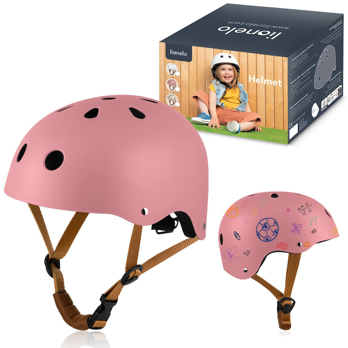 Casque De Vélo Enfant Personnalisable 50-56 Cm Pink Rose