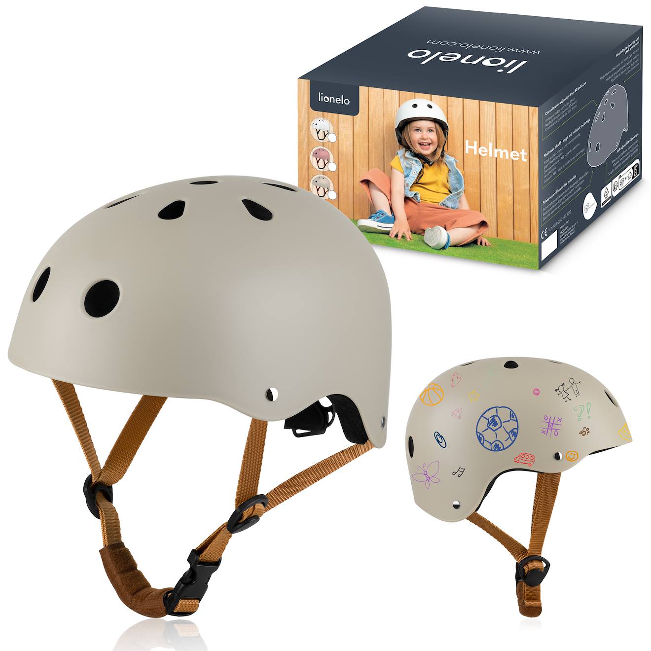 Casque De Vélo Enfant Personnalisable 50-56 Cm Beige Sand