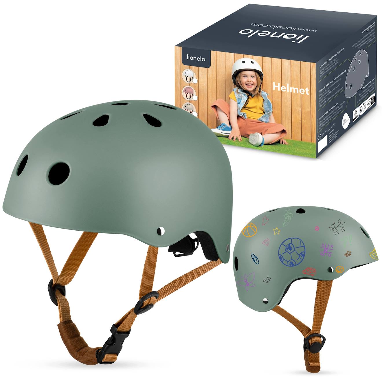 Casque De Vélo Enfant Personnalisable 50-56 Cm Green Sage