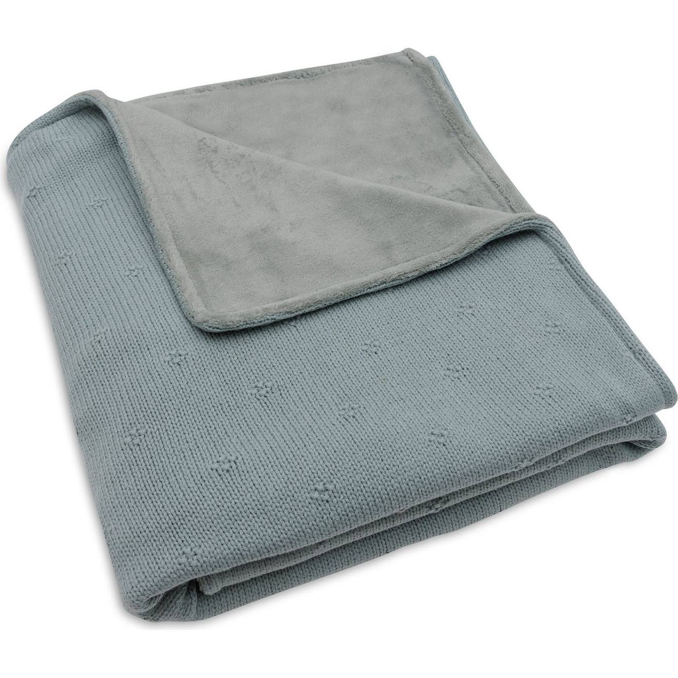 Couverture Berceau Cosy Knit En Coton Bleu