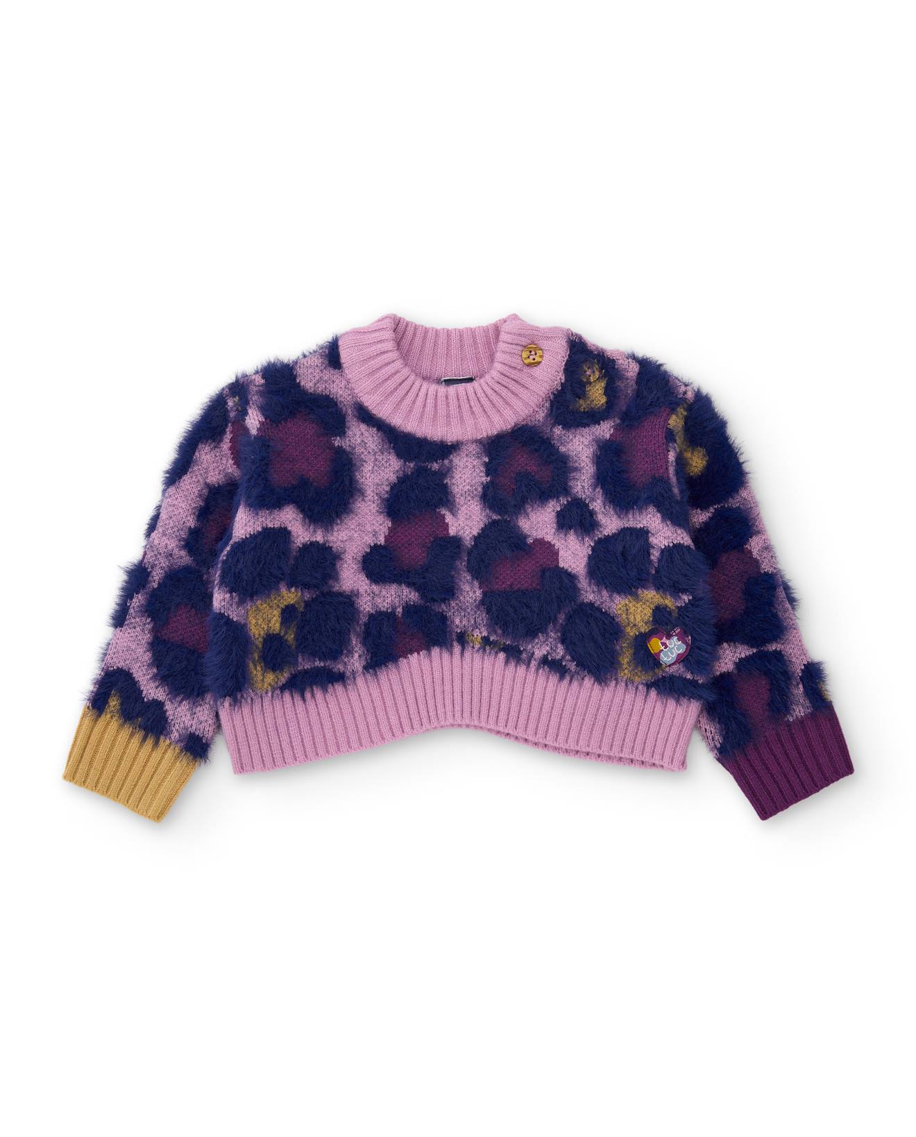 Pull En Tricot Fille À Imprimé Animal Et Maille Chaude Rose