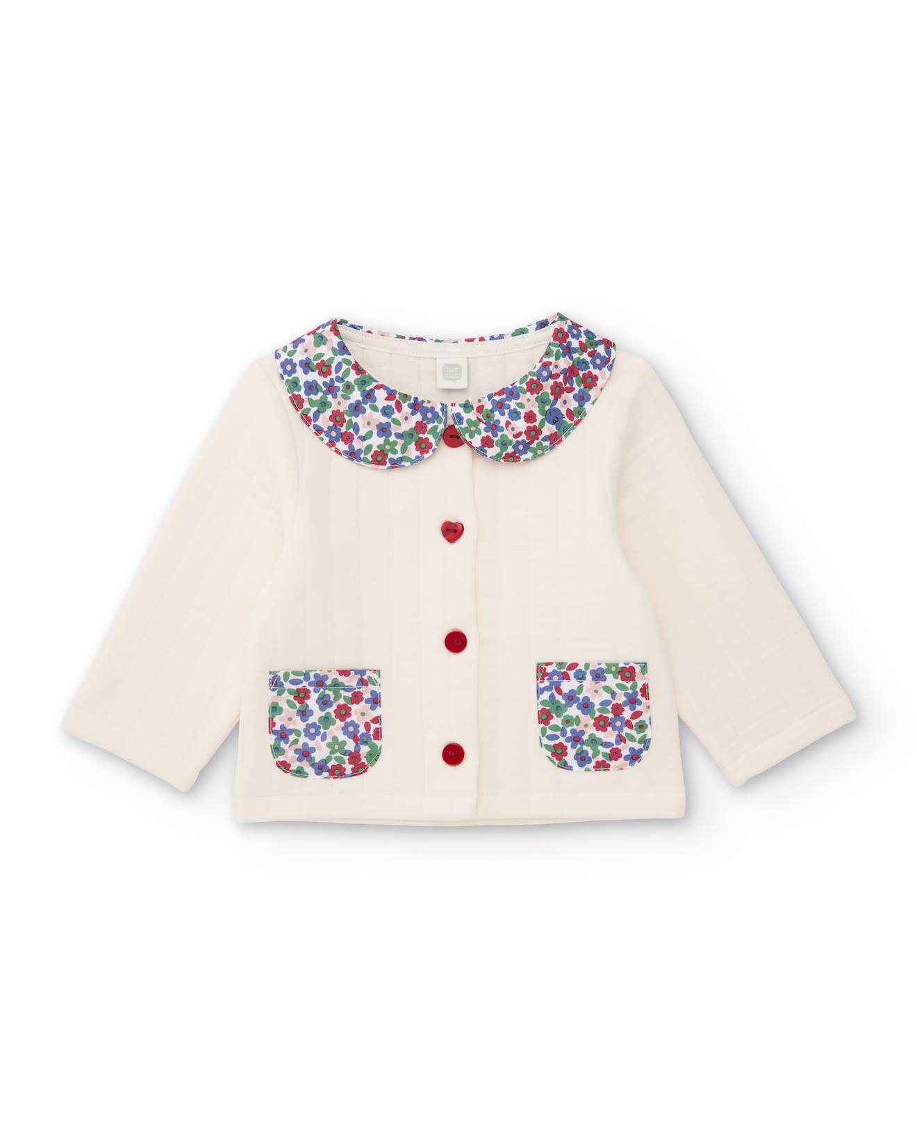 Gilet En Tricot Pour Bébé Avec Col Floral Blanc