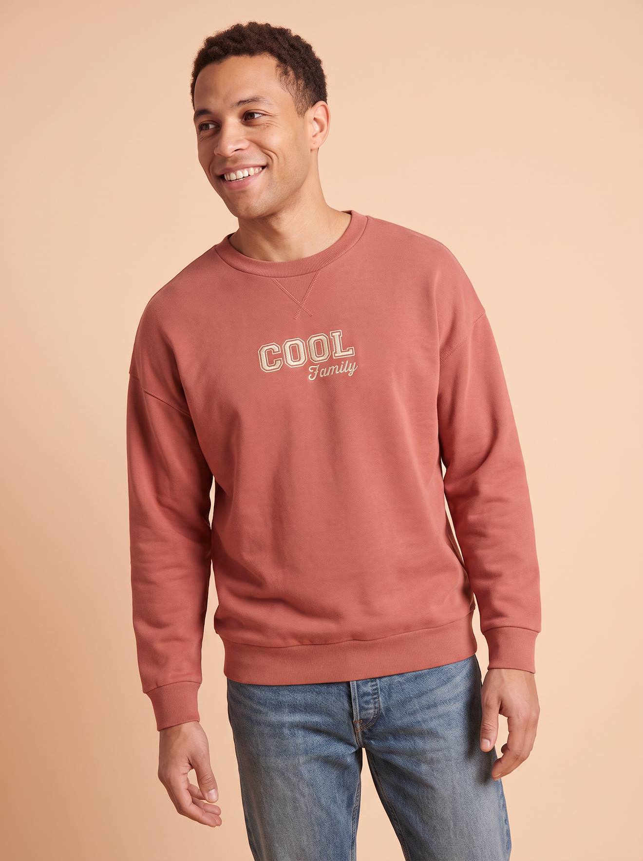 Sweat manches longues homme Capsule Famille terracotta