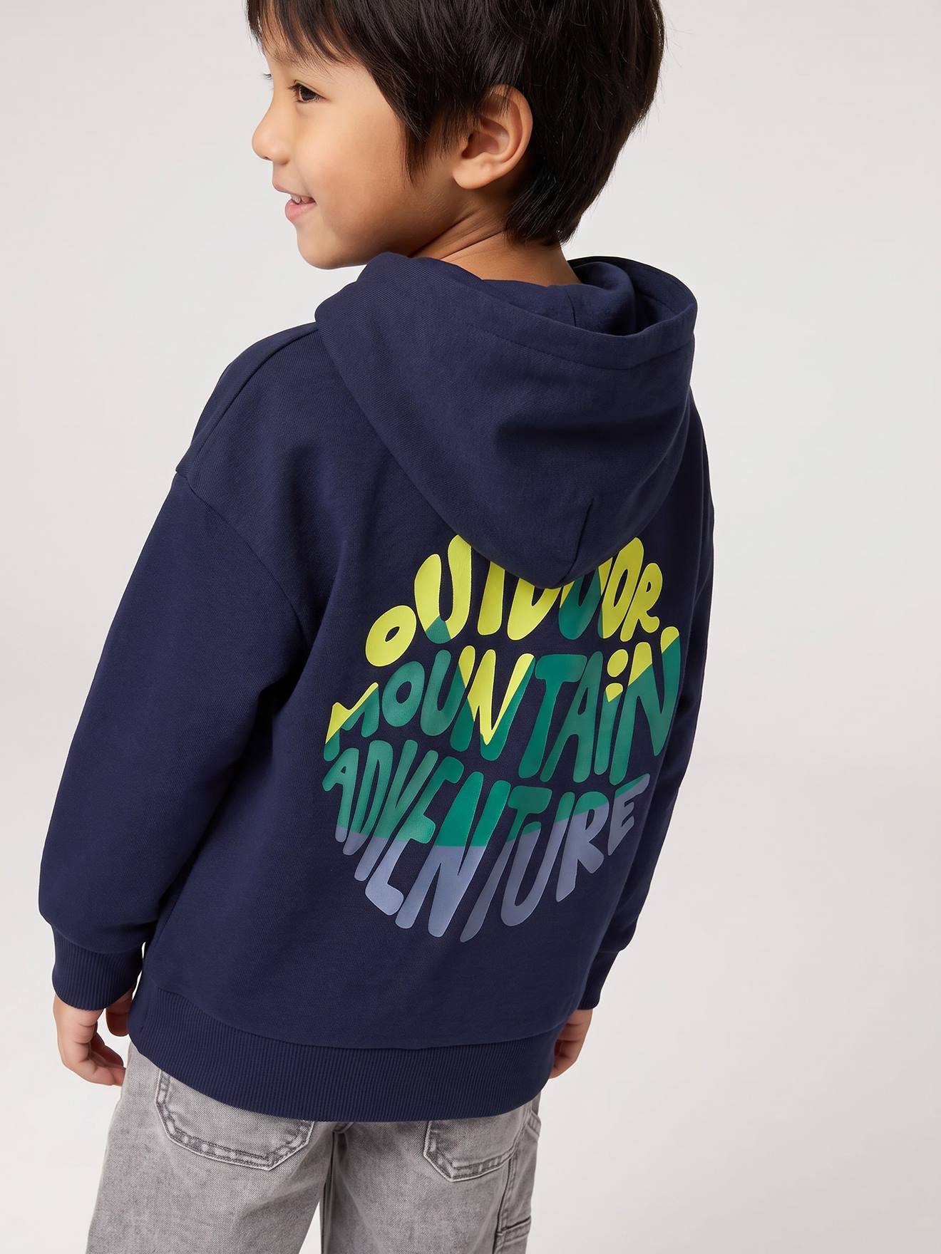 Sweat à capuche garçon marine