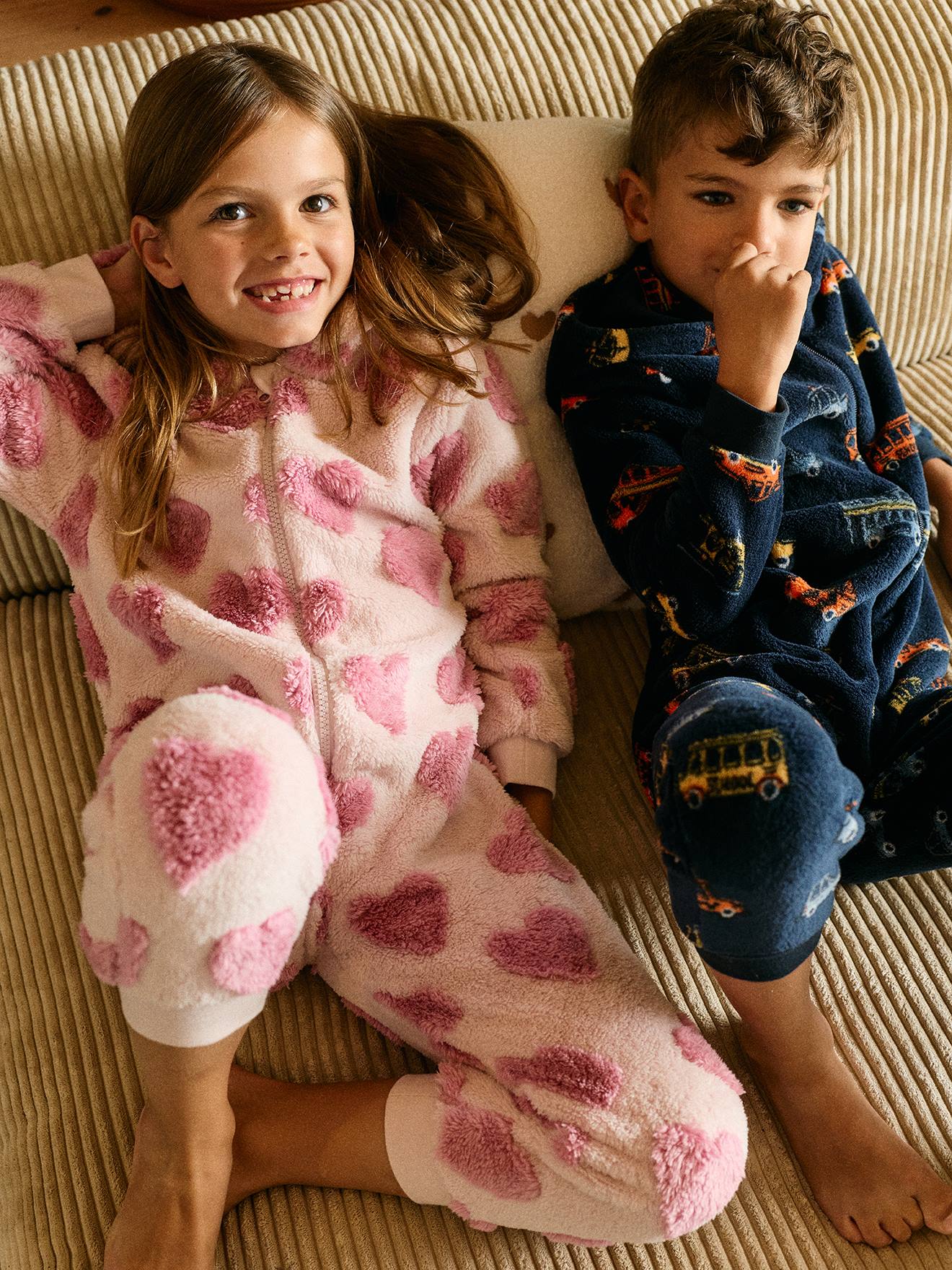 Combinaison pyjama fille rose bonbon