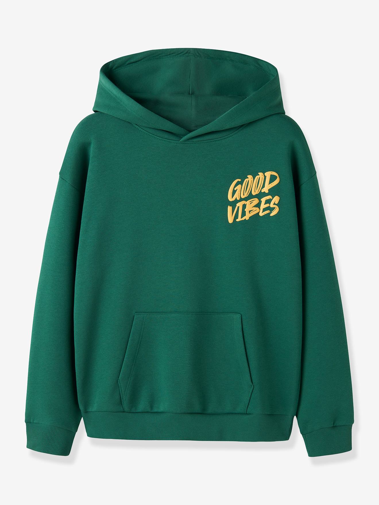 Sweat à capuche garçon avec inscription name it vert