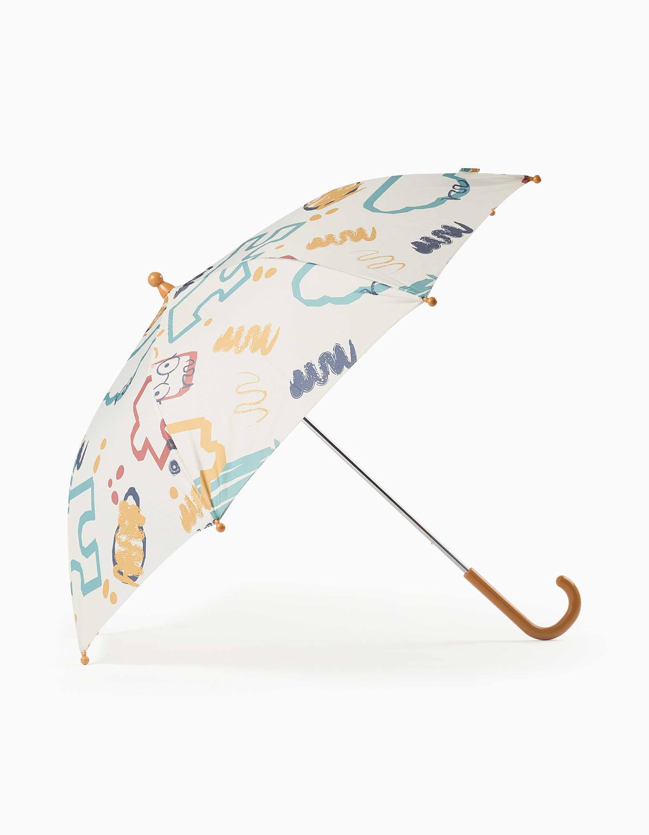 Parapluie Automatique Avec Imprimé Coloré Jaune