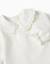 Body en coton à manches longues avec volants Blanc+Rose clair 3 - vertbaudet enfant 