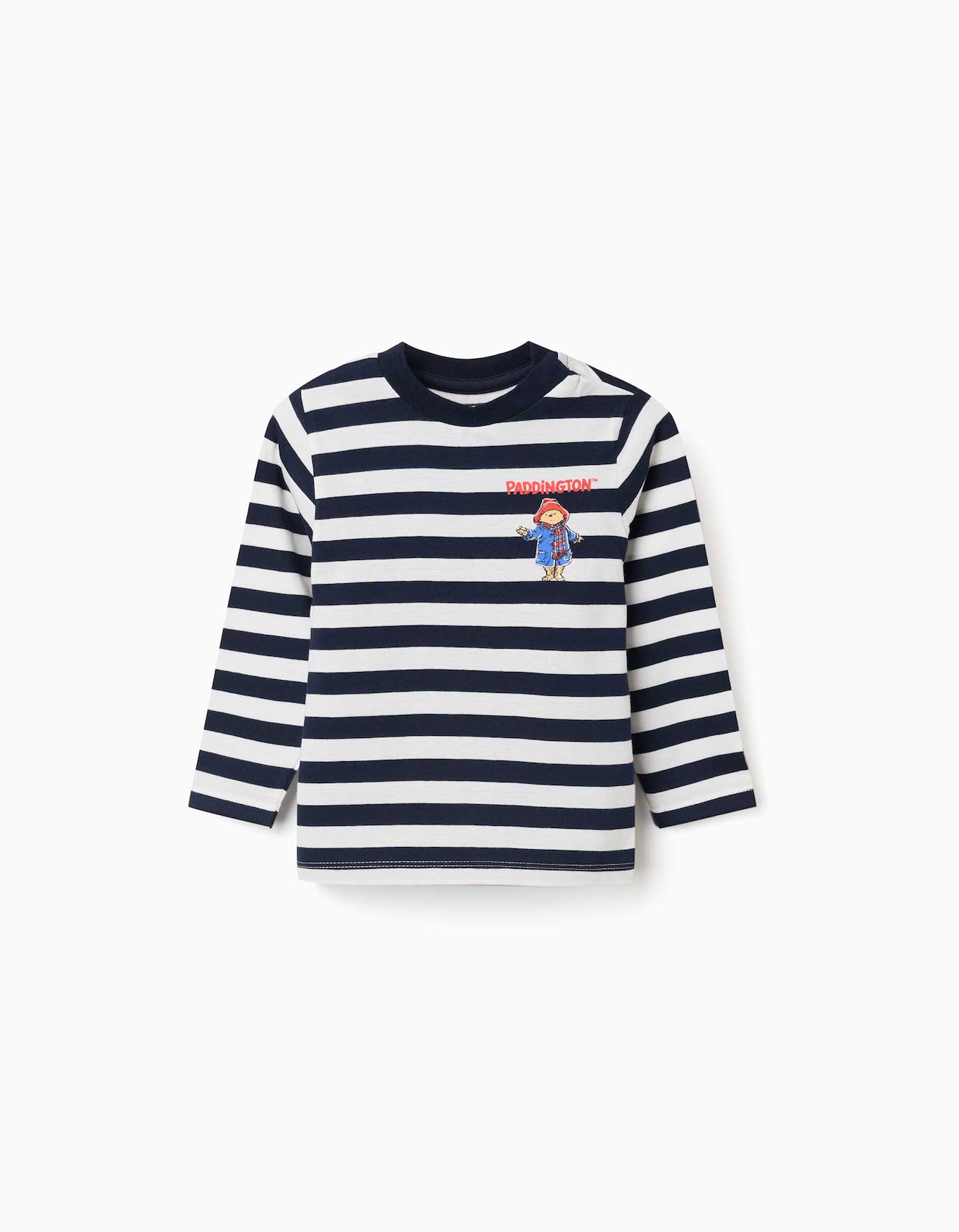 T-shirt À Manches Longues À Rayures Avec Paddington Bleu Foncé