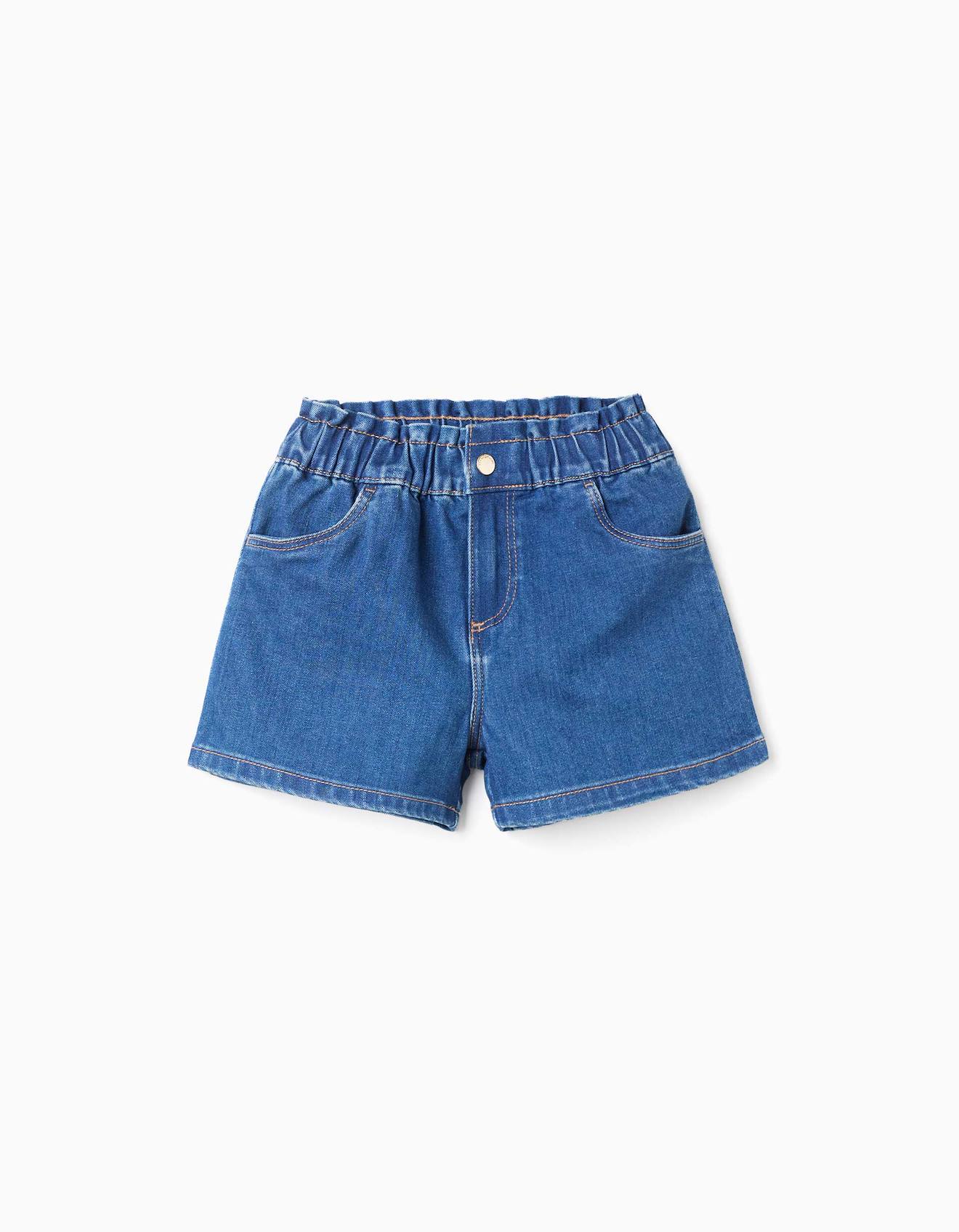 Short En Jean Avec Taille Paperbag Bleu Short En Jean Avec Taille Paperbag Bleu