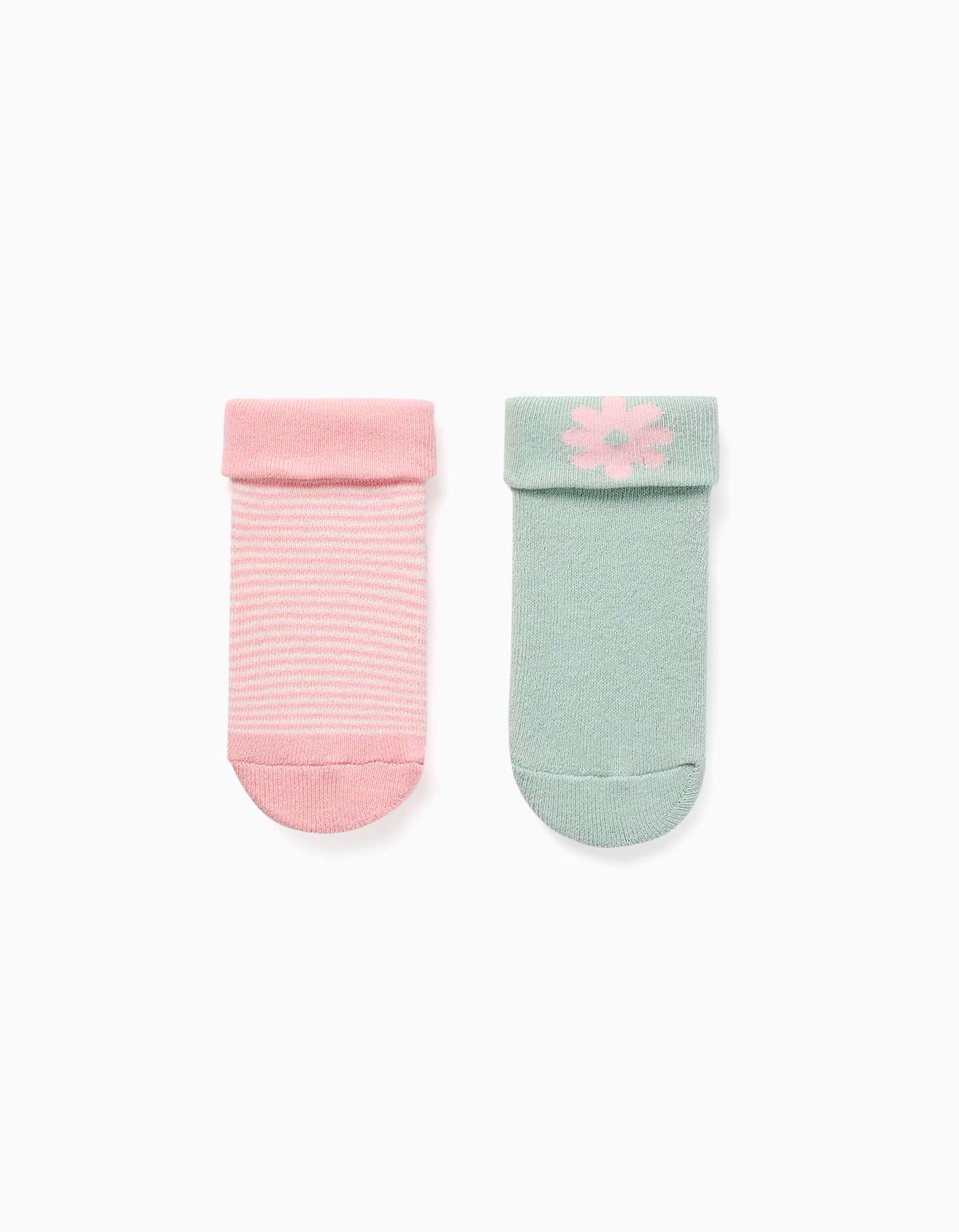 Lot De 2 Chaussettes En Éponge Antidérapantes Multicolore