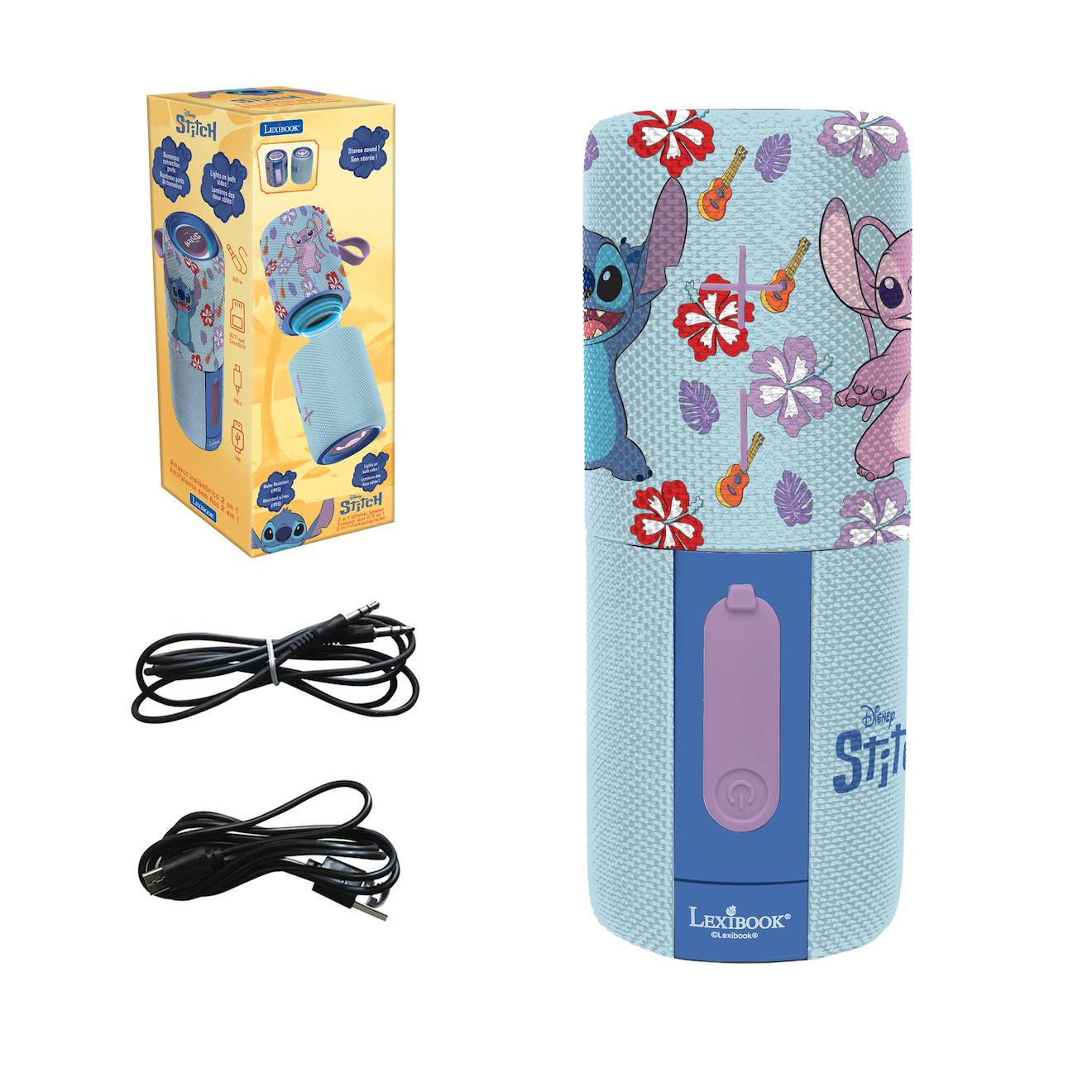 Enceinte Bluetooth® Portable 2-en-1 Stitch Multicolore