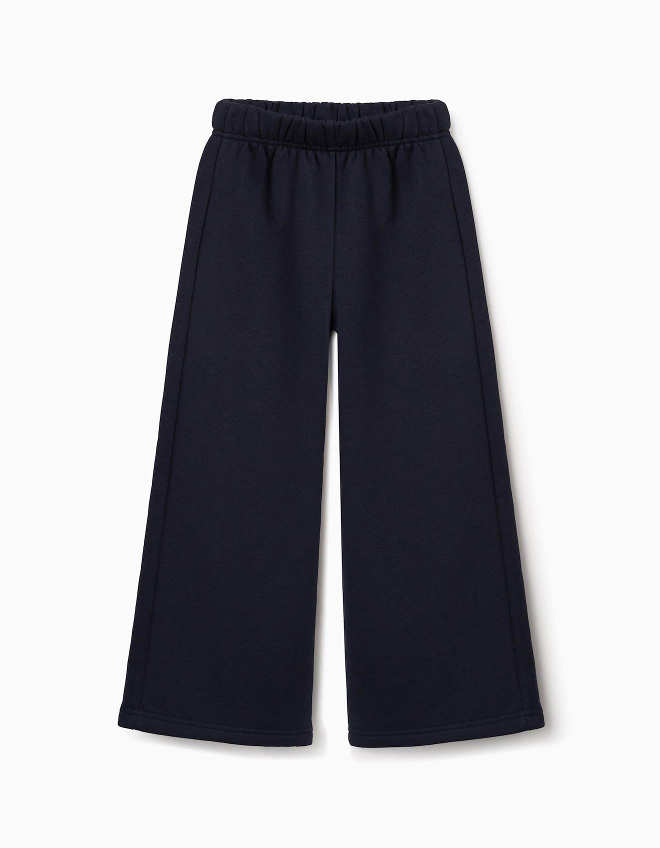 Pantalon À Jambe Large En Molleton Avec Doublure En Coton Peigné Bleu Foncé