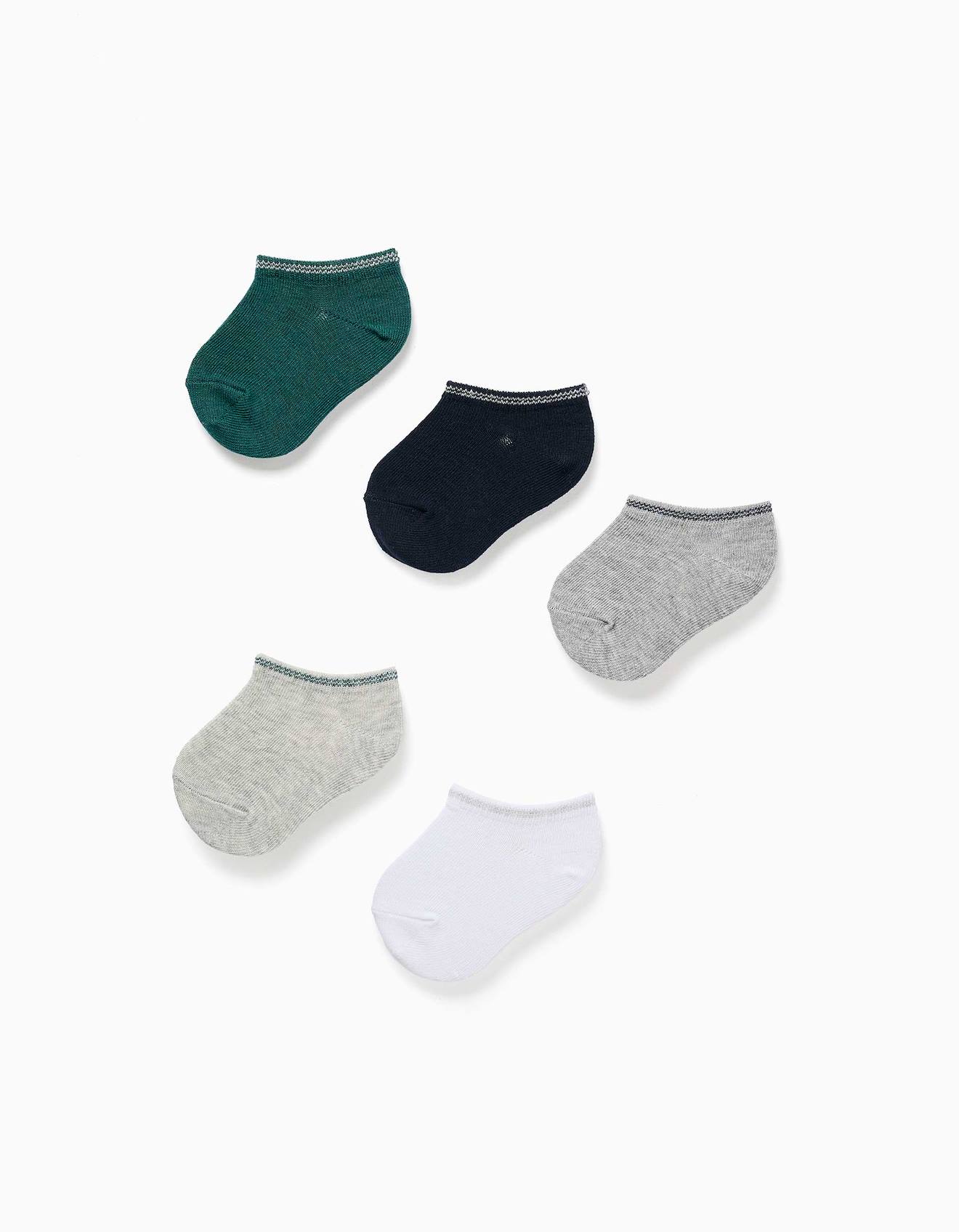 5 Paires De Socquettes À Rayures Multicolore
