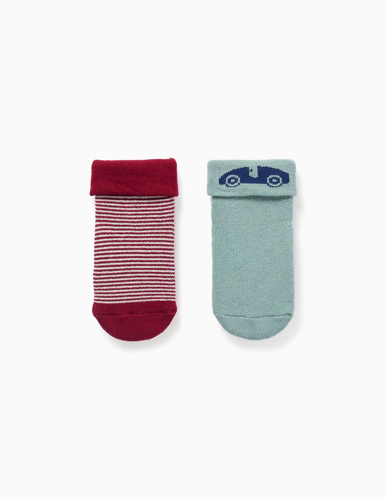 Lot De 2 Chaussettes En Éponge Antidérapantes Multicolore