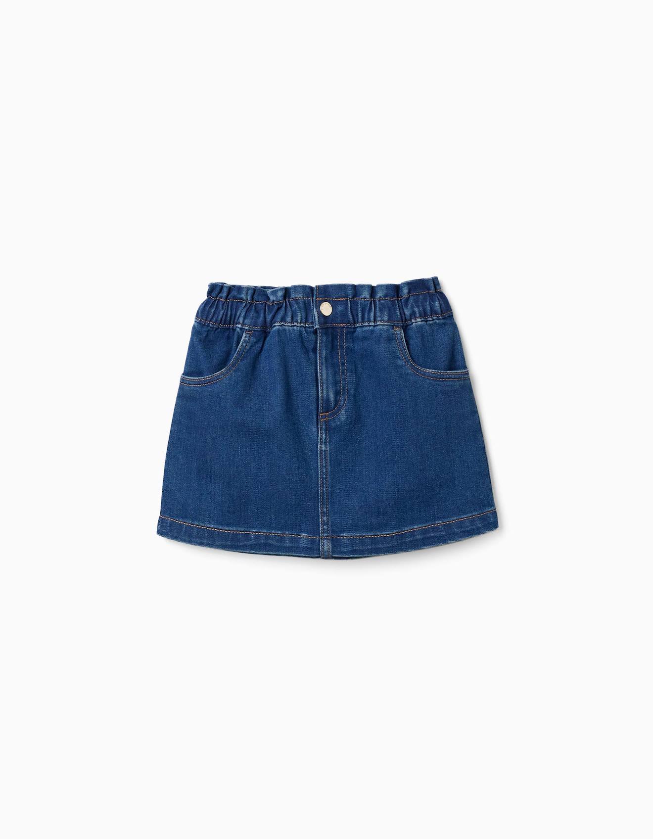Jupe En Jean Avec 4 Poches Bleu
