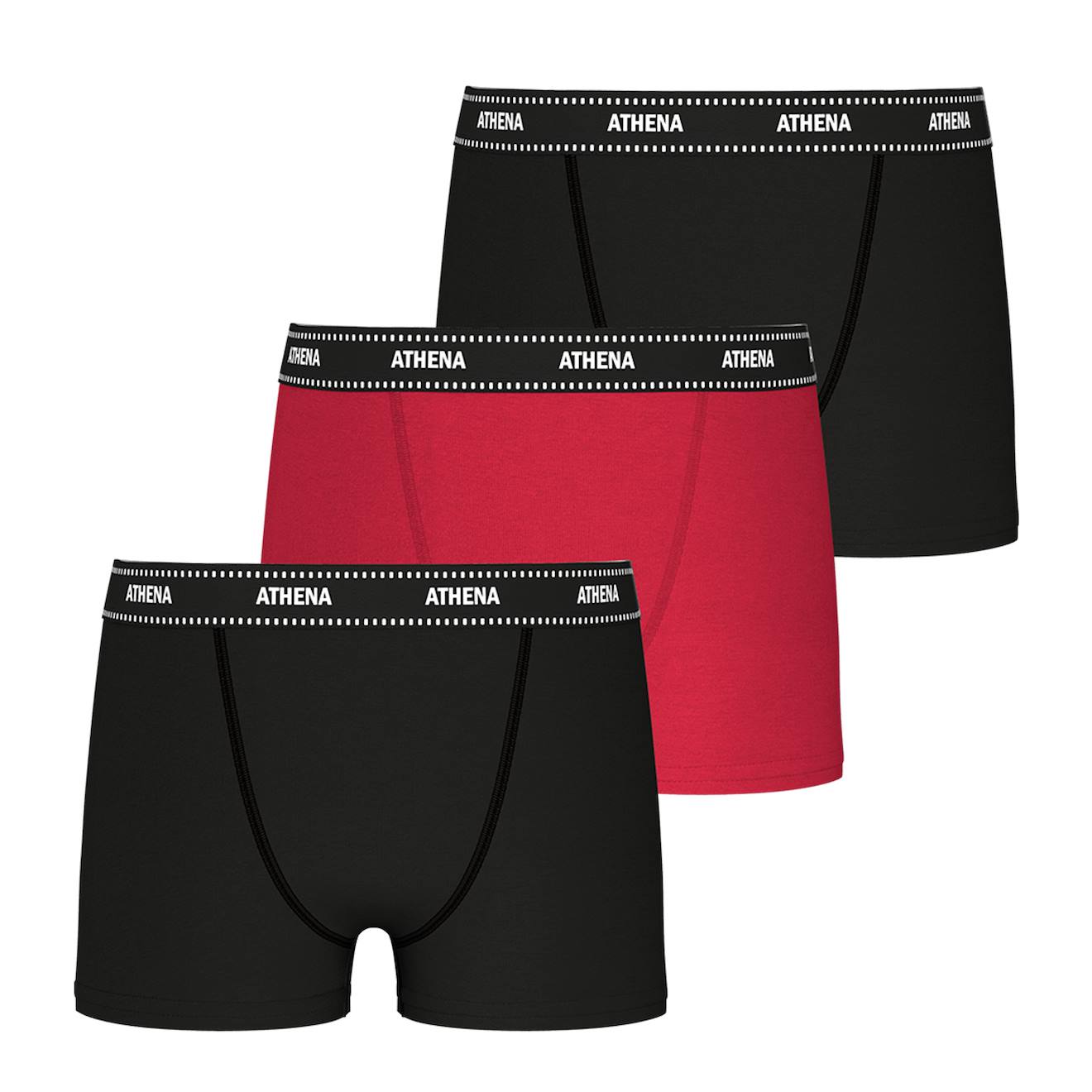 Lot De 3 Boxers Garçon My Petit Prix Noir-rouge