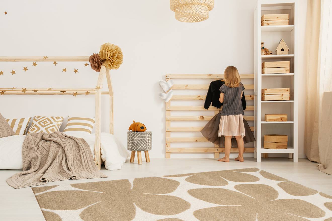 Tapis Doux À Motifs En Relief Blossom Brun Naturel (AFK Living) - Image 1