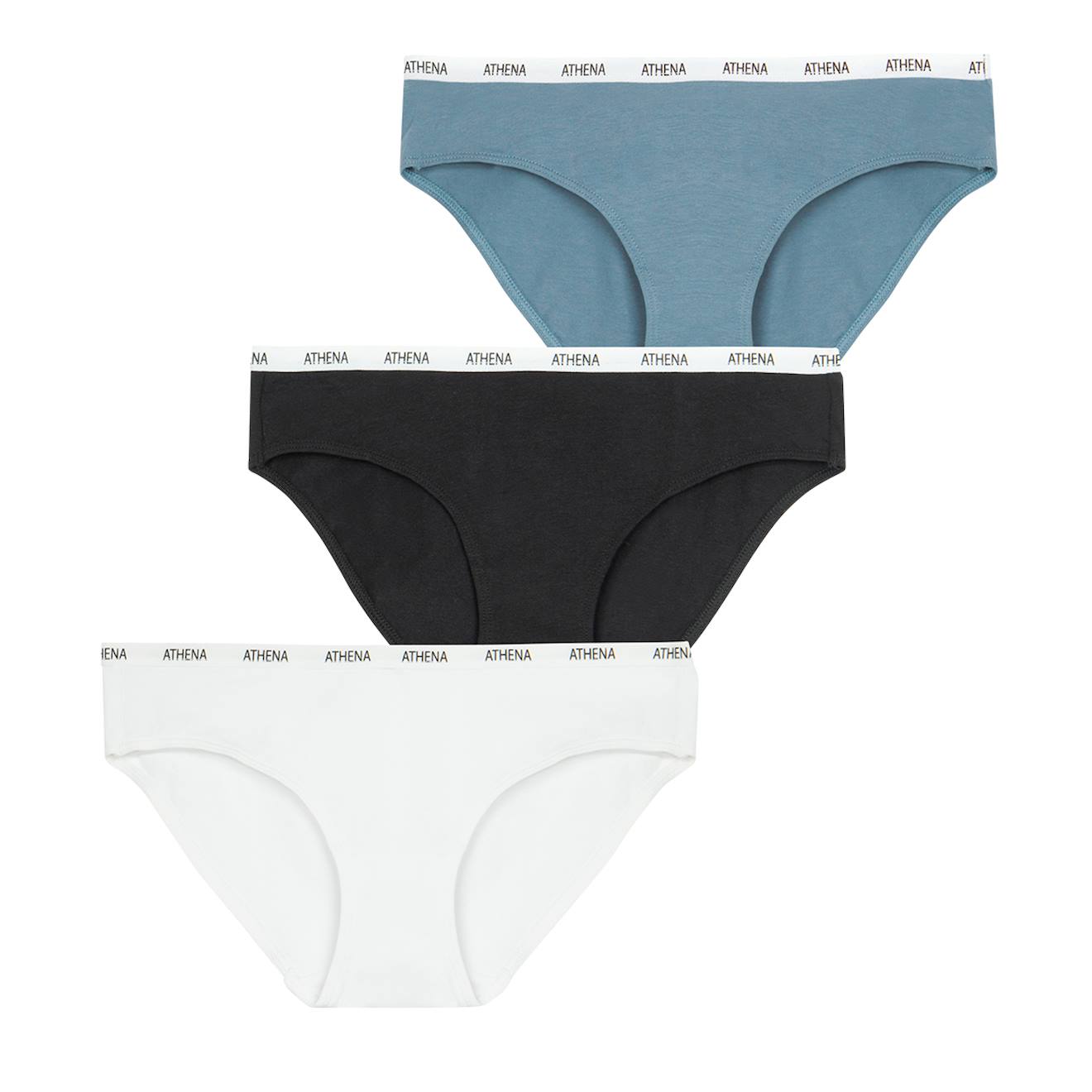 Lot De 3 Culottes Fille Ecopack Noir-bleu-blanc
