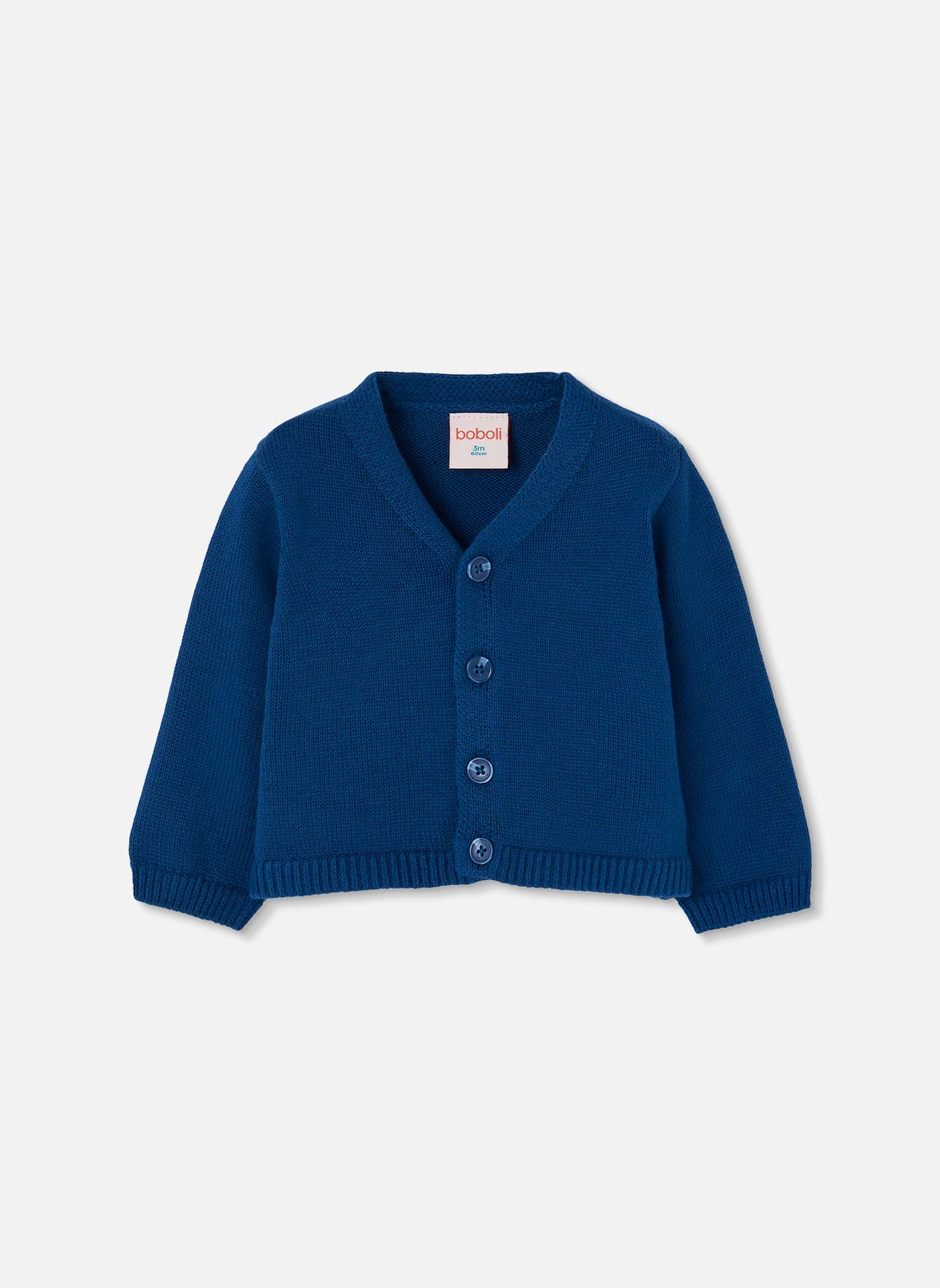 Gilet Bébé Maille Avec Boutons Bleu