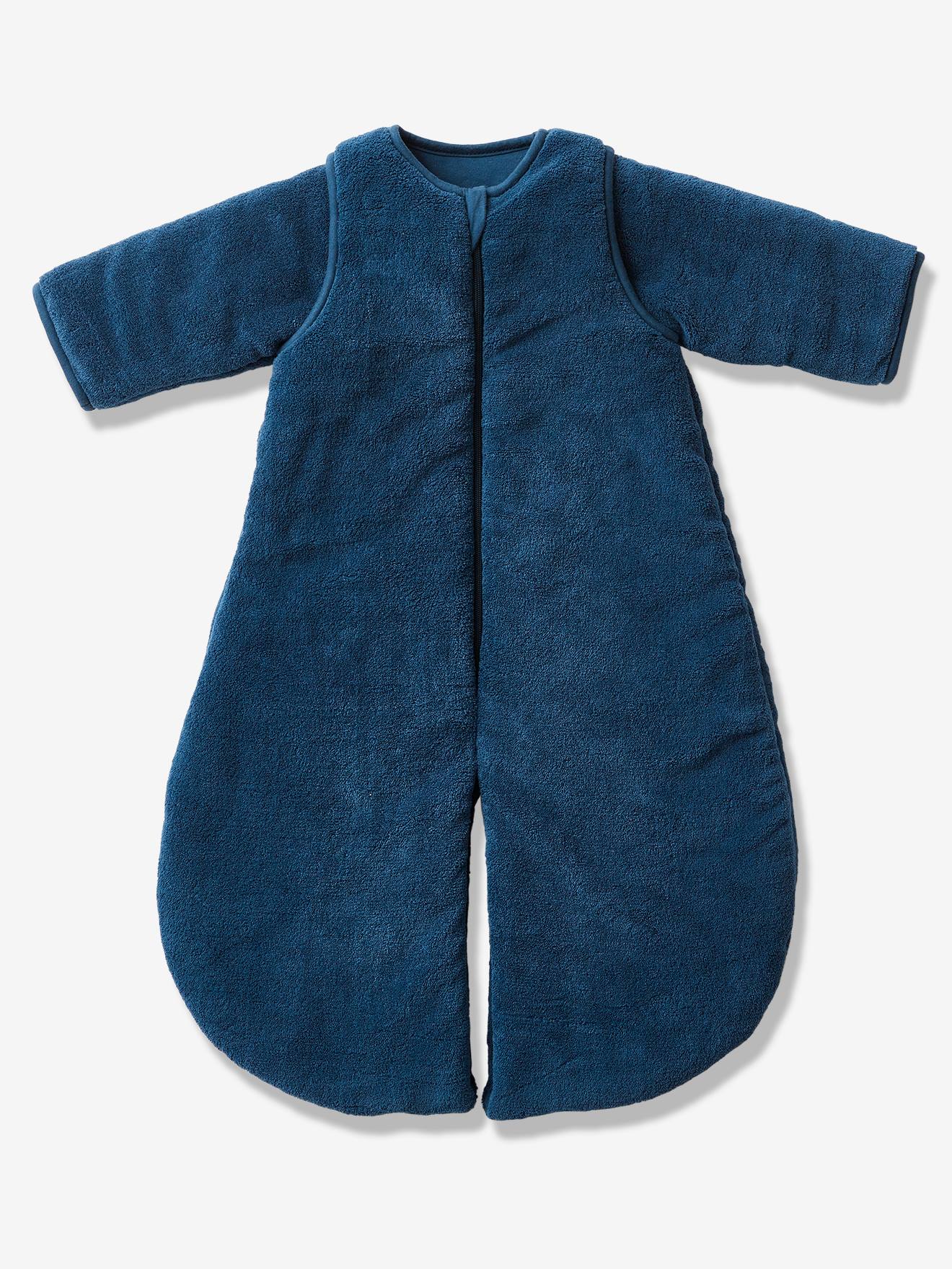 Combinaison de transport polaire microfibre, manches amovibles marine