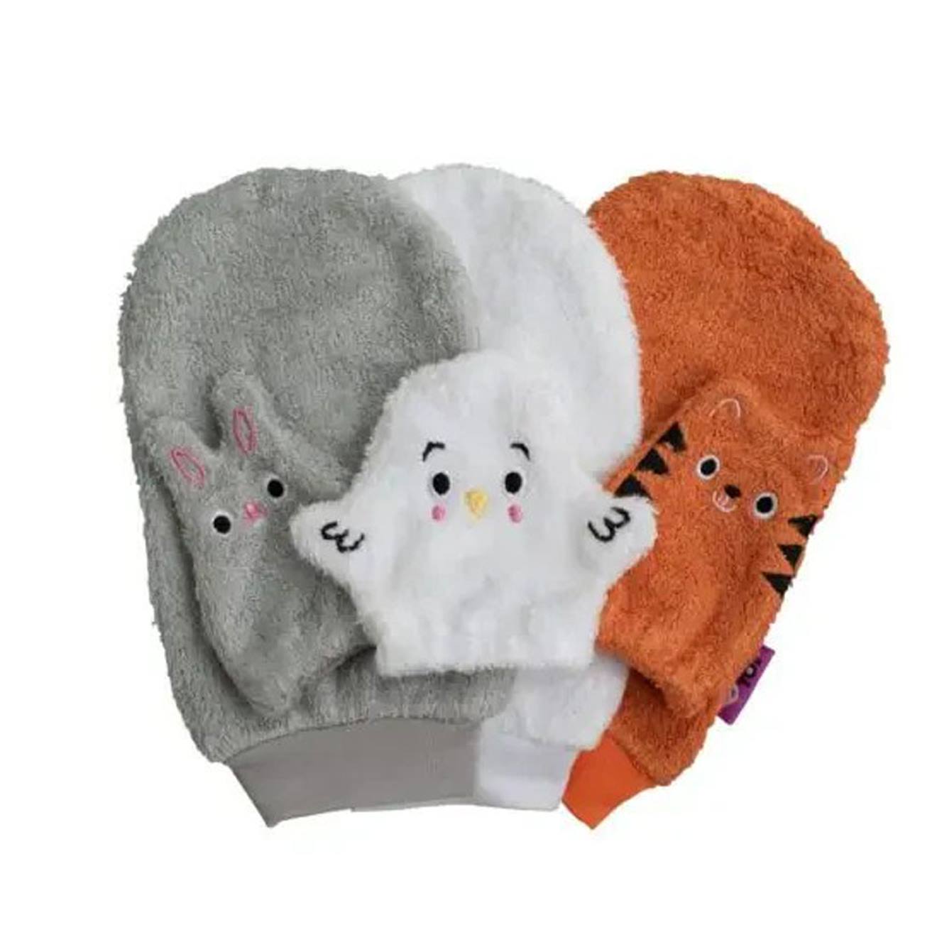 Lot De 6 Gants De Toilette - Animaux Multi-coloured