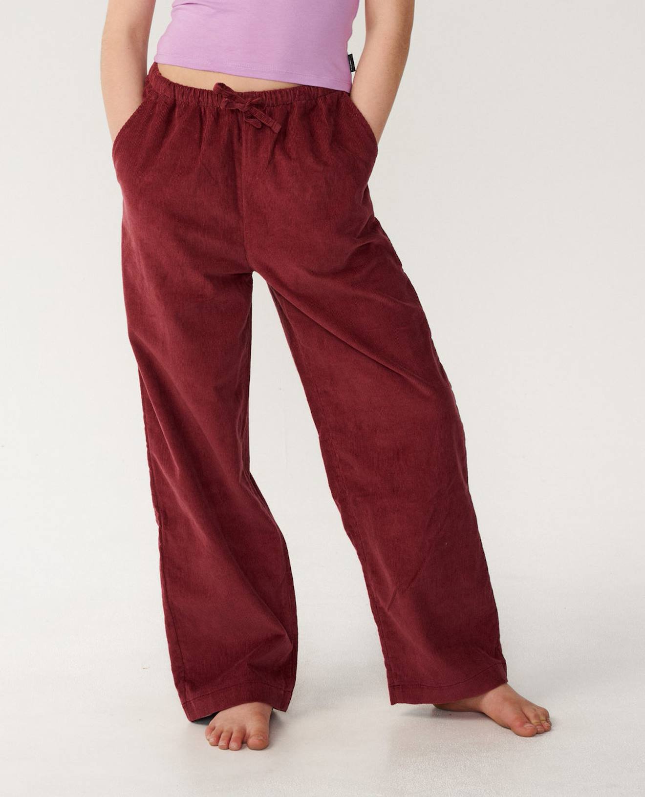 Pantalon En Velour Fille Keepsakes Washed Prune Foncé Pantalon En Velour Fille Keepsakes Washed Prune Foncé