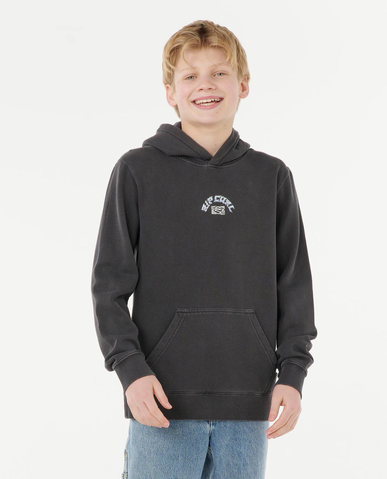 Sweat À Capuche Tropic Dazed Enfant Noir Délavé
