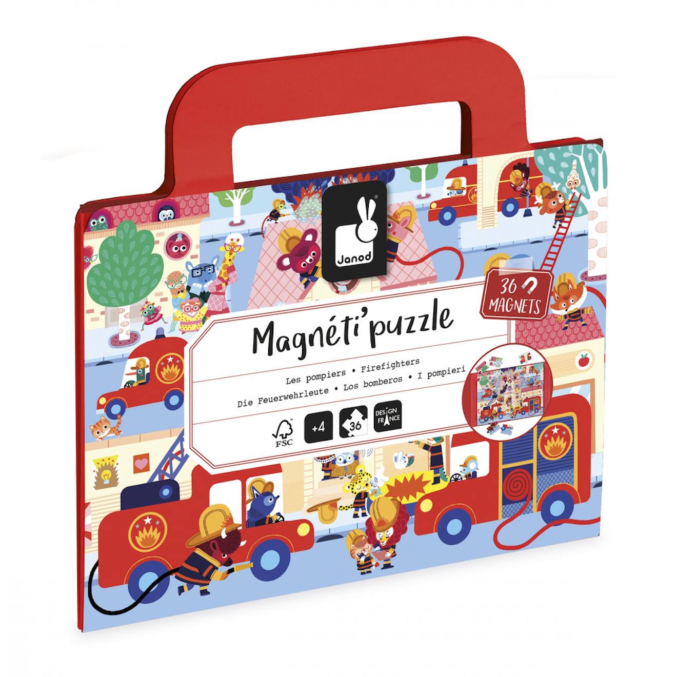 Puzzle Magnéti'puzzle Pompiers 36 Pcs Multicolore